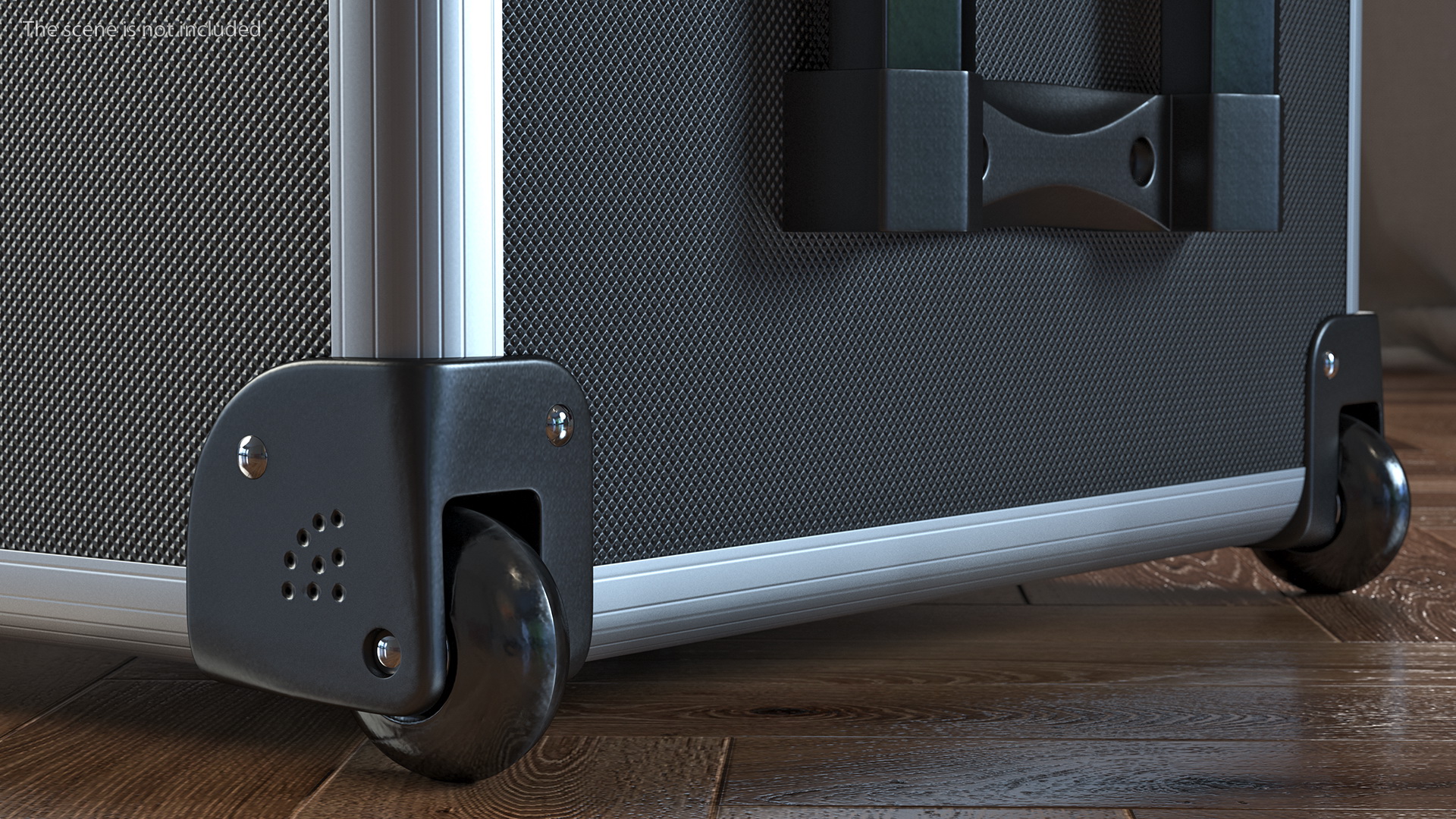 Yaheetech Aluminum Rolling Trolley Makeup Case Folded Black 3D model
