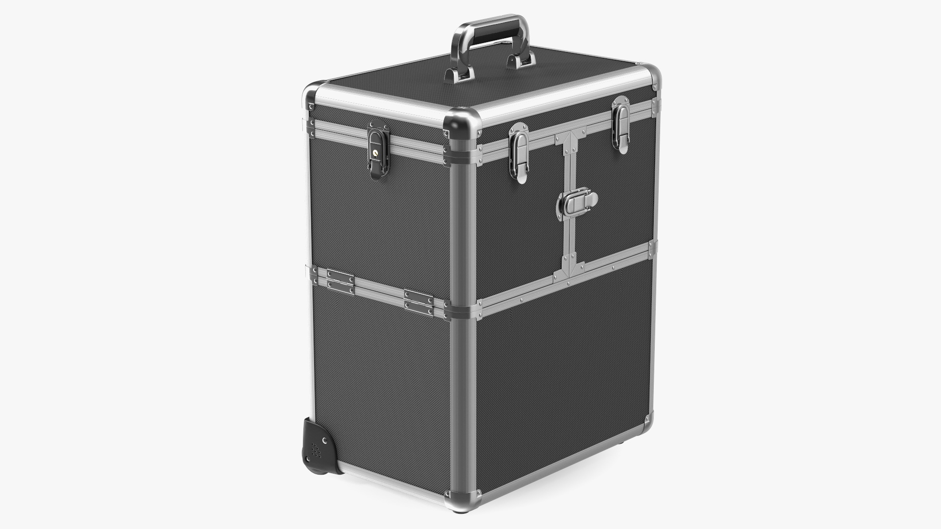 Yaheetech Aluminum Rolling Trolley Makeup Case Folded Black 3D model