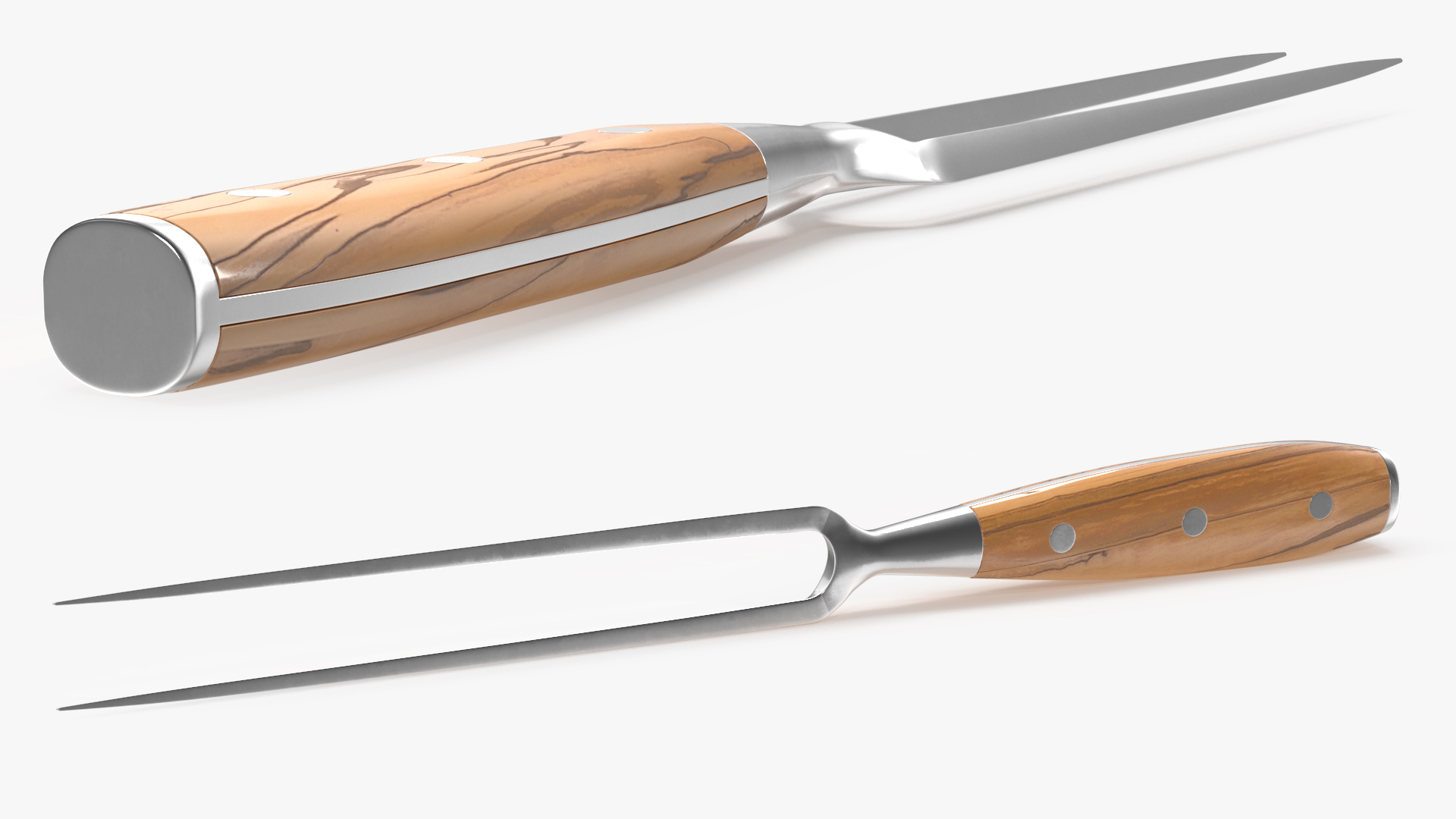 3D Carving Fork with Light-Colored Handle model