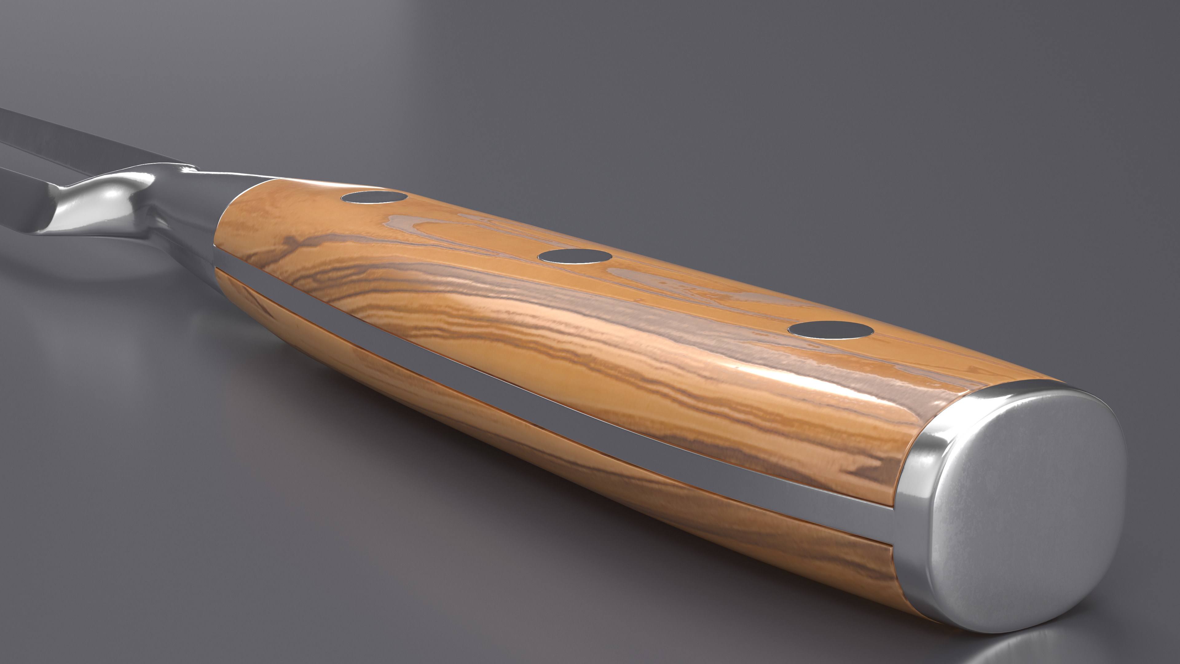 3D Carving Fork with Light-Colored Handle model