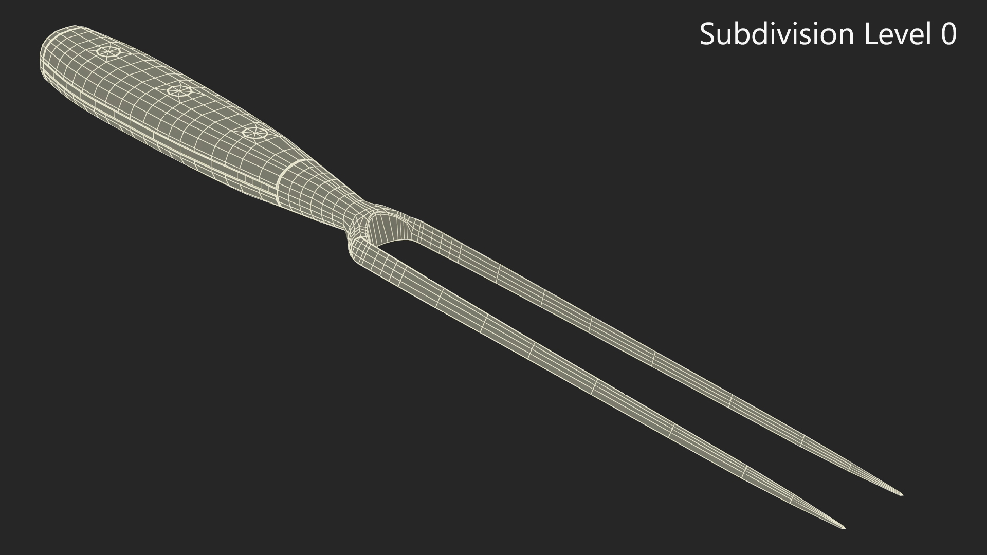 3D Carving Fork with Light-Colored Handle model