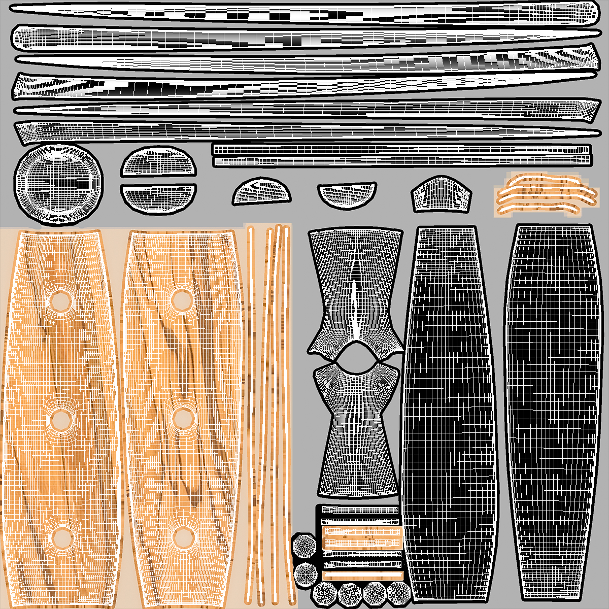 3D Carving Fork with Light-Colored Handle model