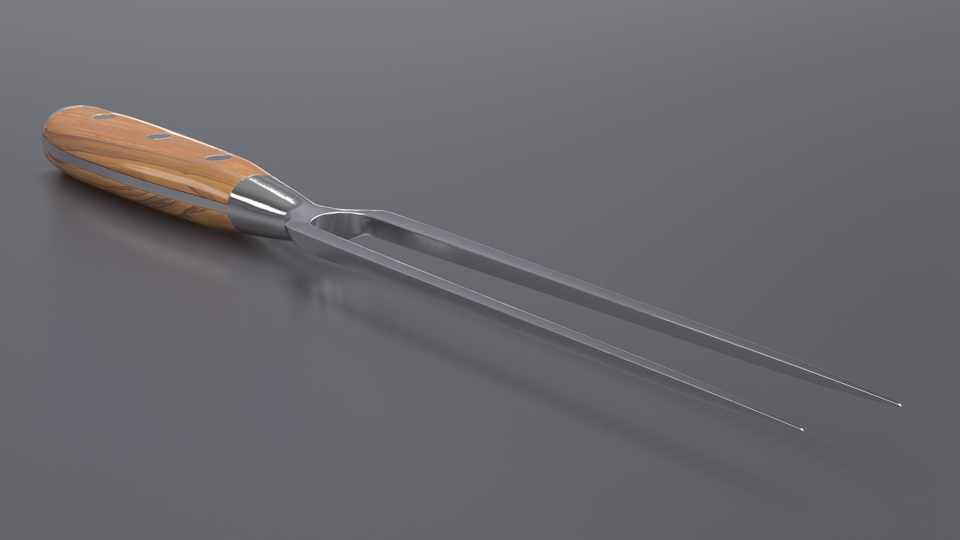 3D Carving Fork with Light-Colored Handle model