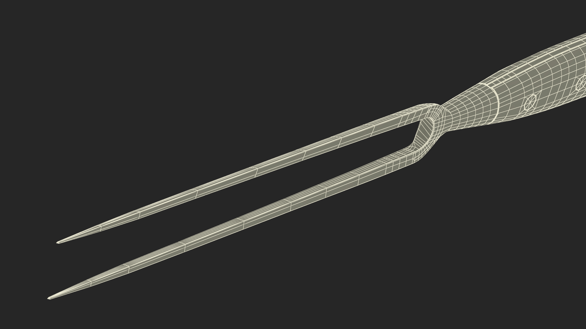 3D Carving Fork with Light-Colored Handle model