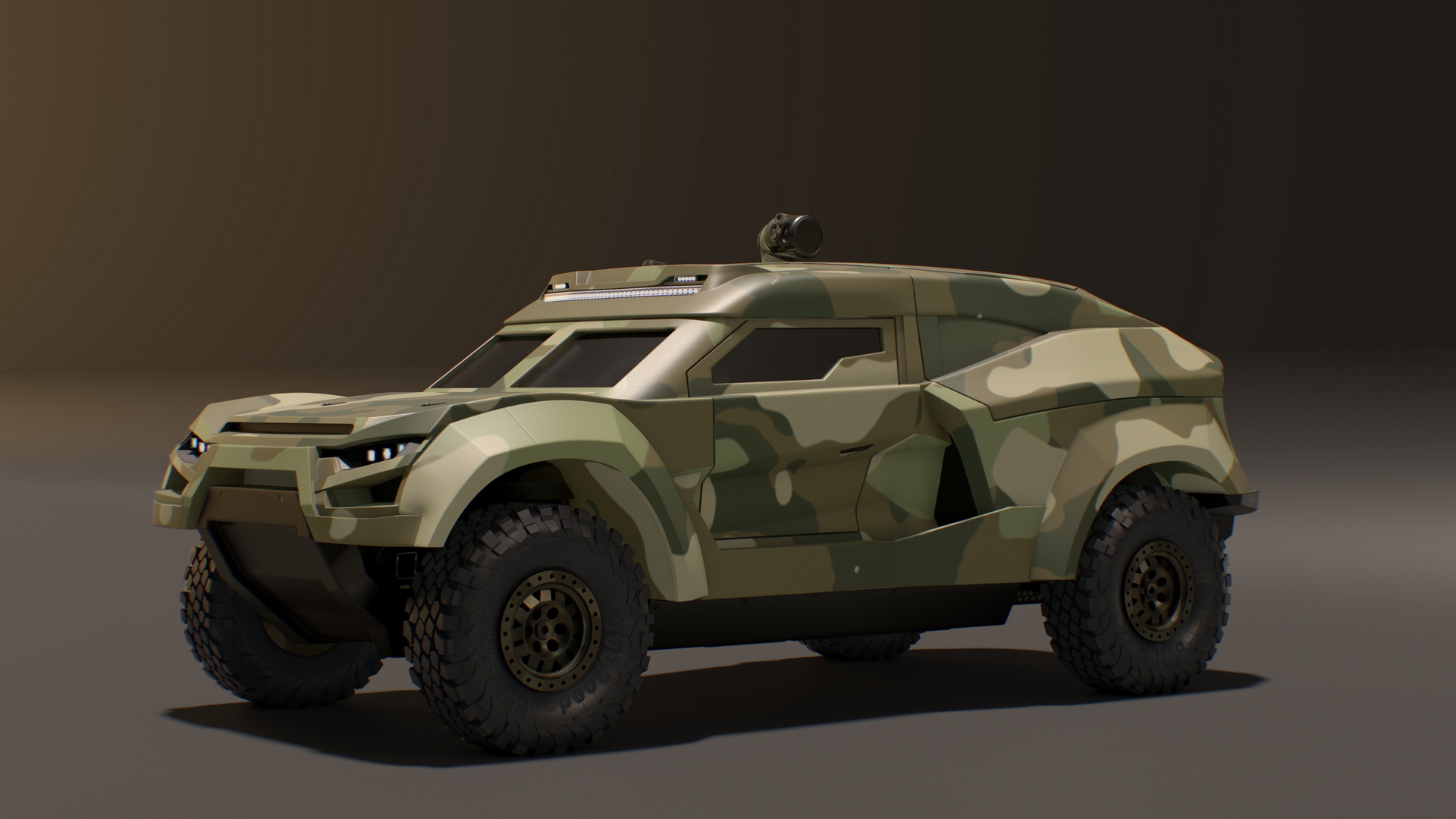 Military Interceptor Vehicle in Camouflage 3D