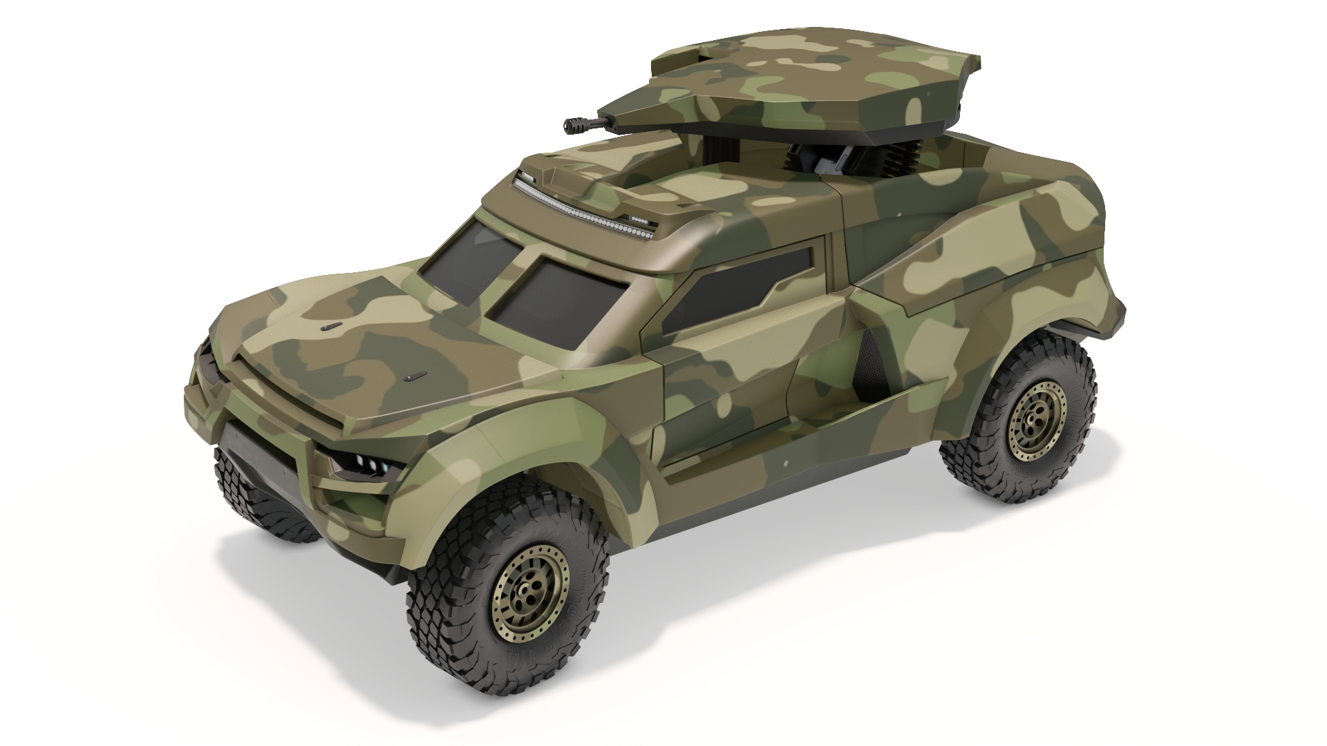 Military Interceptor Vehicle in Camouflage 3D