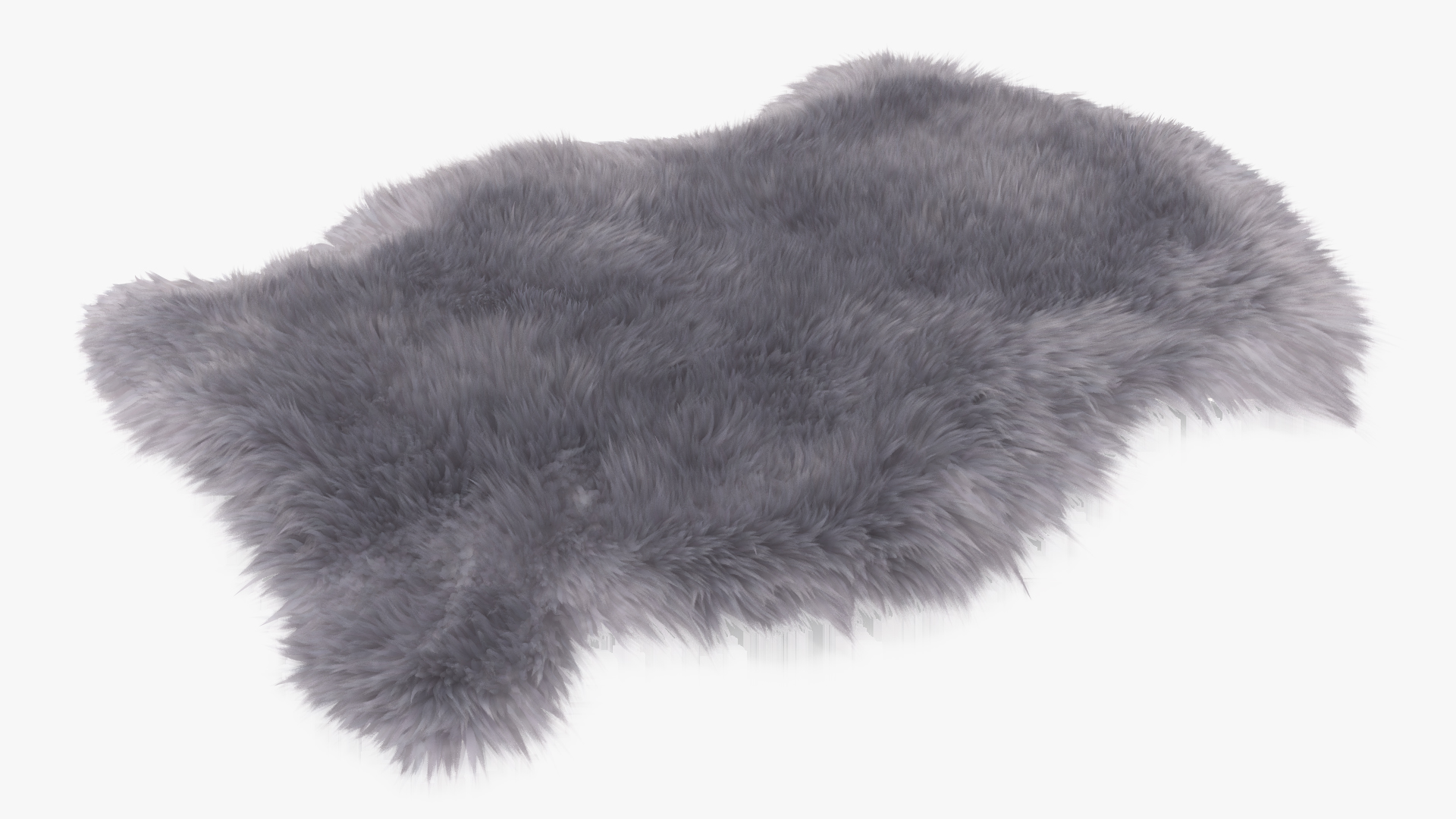 3D model Natural Sheepskin Rug Grey Fur