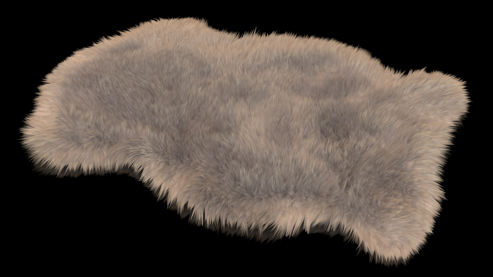 3D model Natural Sheepskin Rug Grey Fur