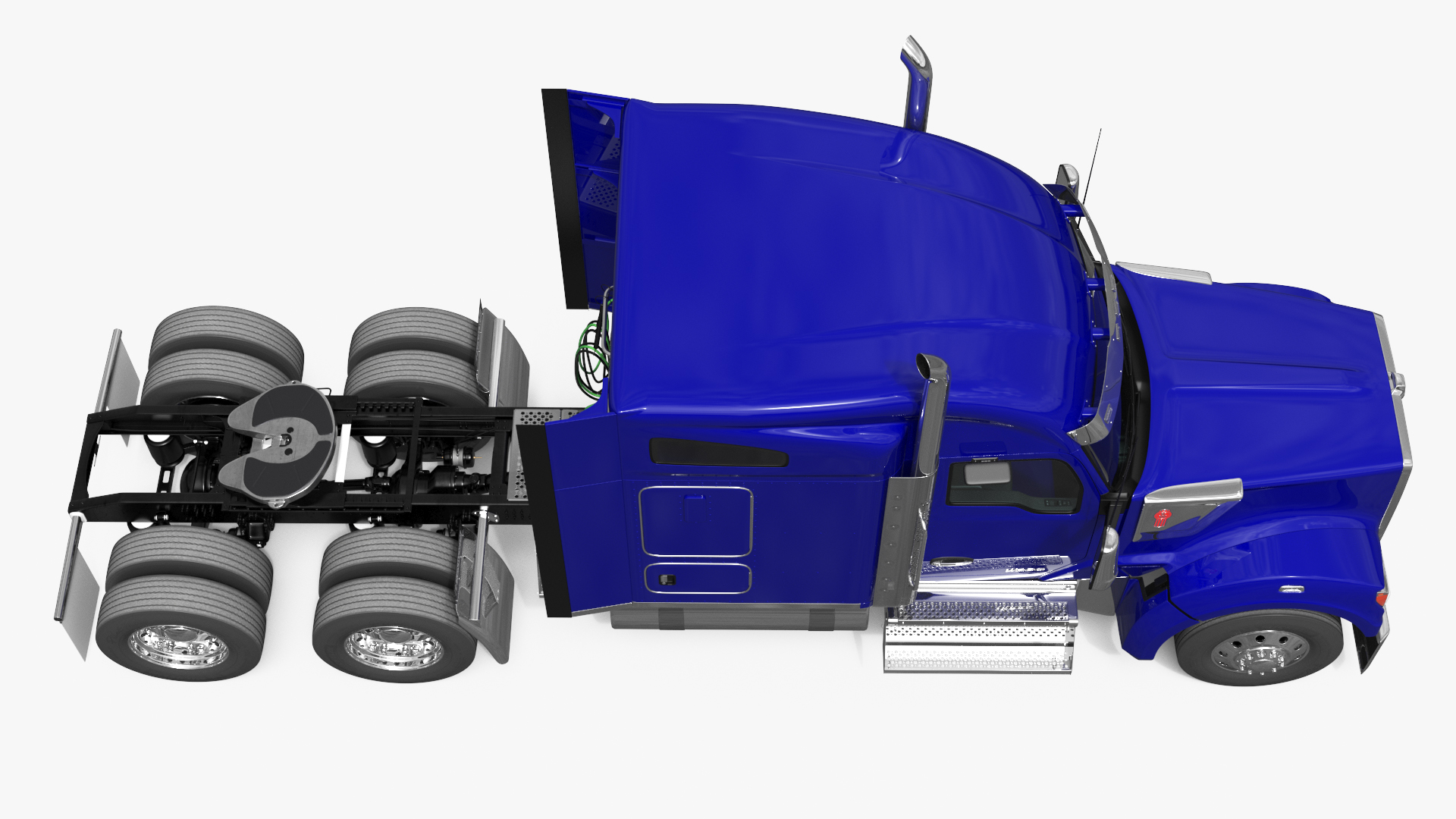 Kenworth W990 Tandem Axle Blue Simplified - view 6