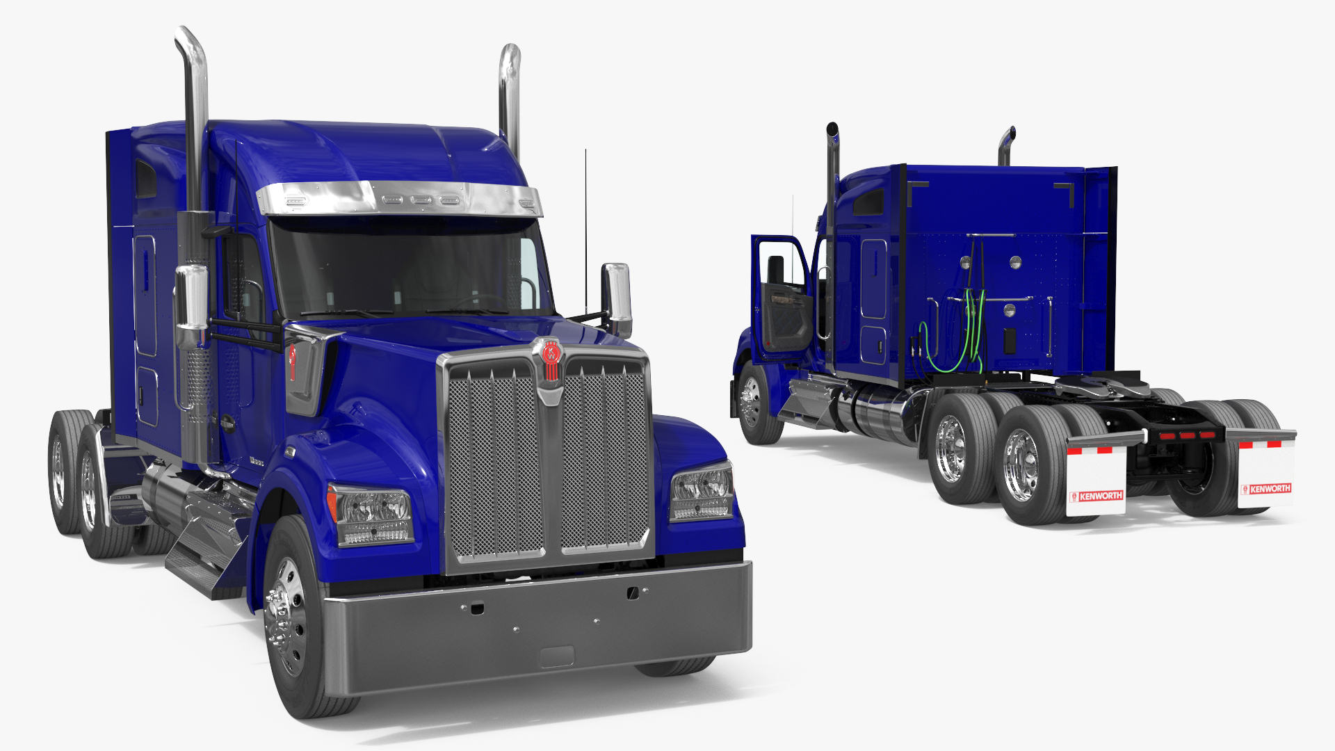 Kenworth W990 Tandem Axle Blue Simplified - view 9