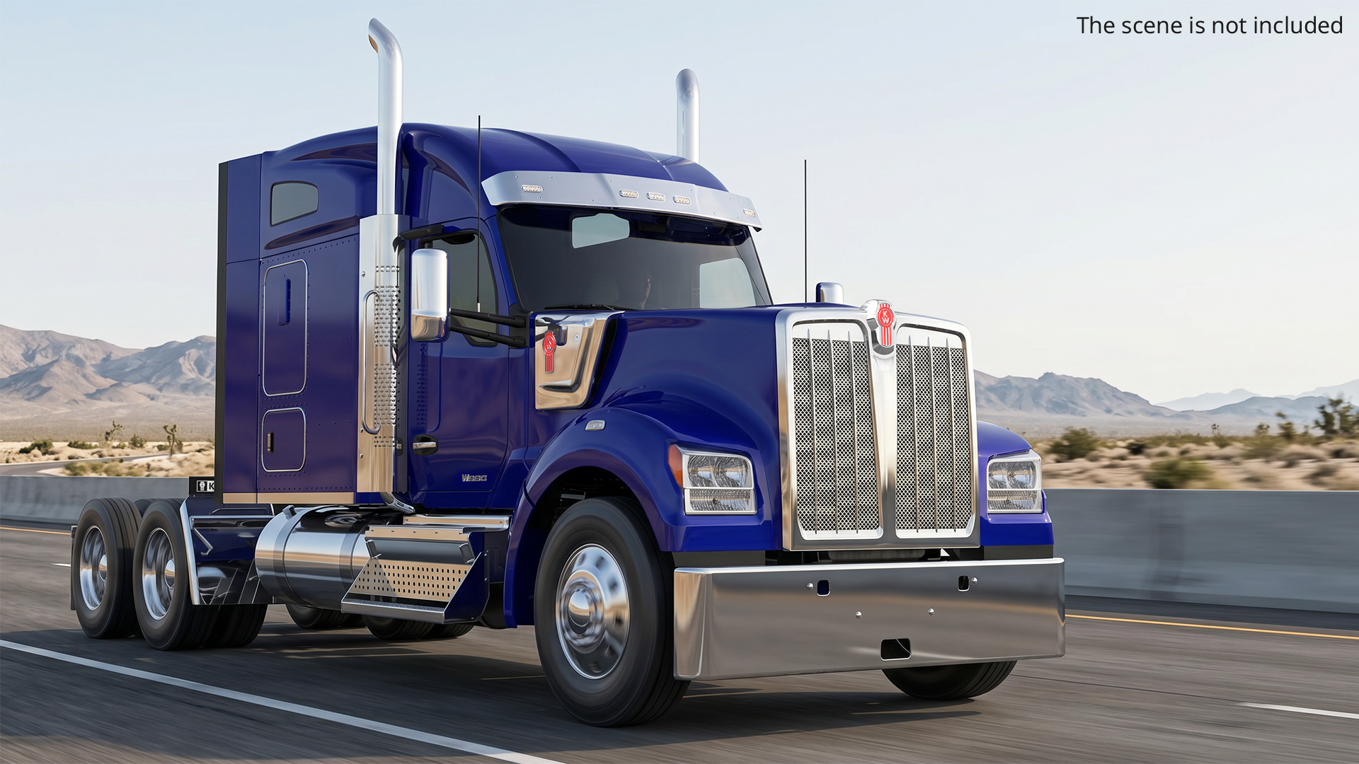 Kenworth W990 Tandem Axle Blue Simplified - view 3