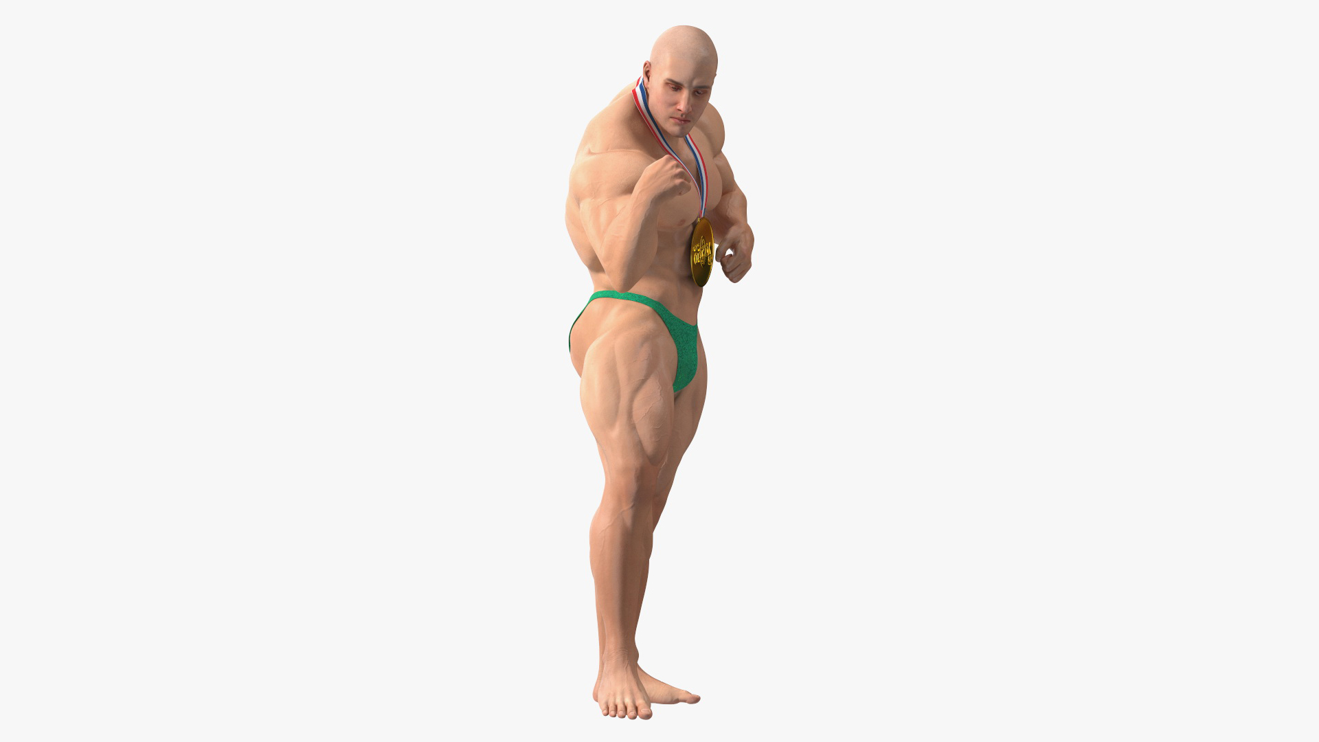 3D Muscular Bodybuilder Athlete Man Rigged for Maya model