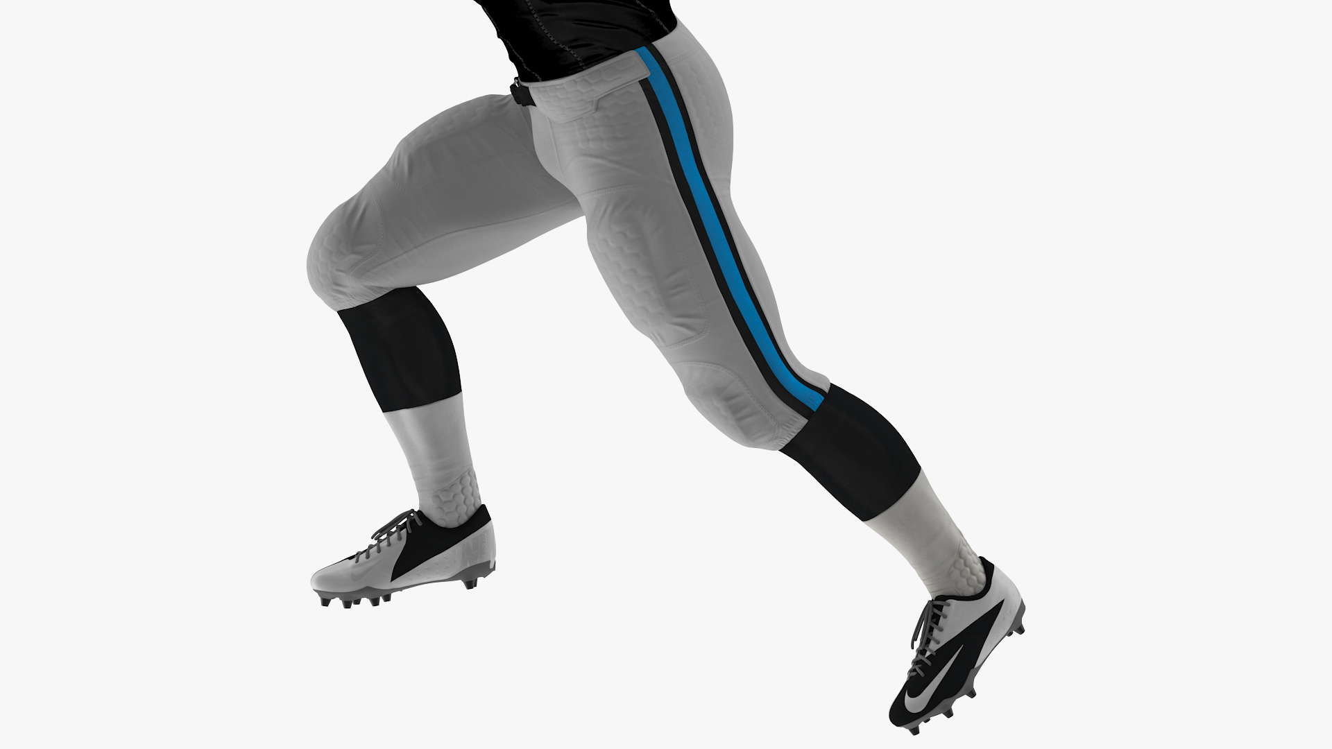 3D Carolina Panthers American Football Player Running The Ball Fur model