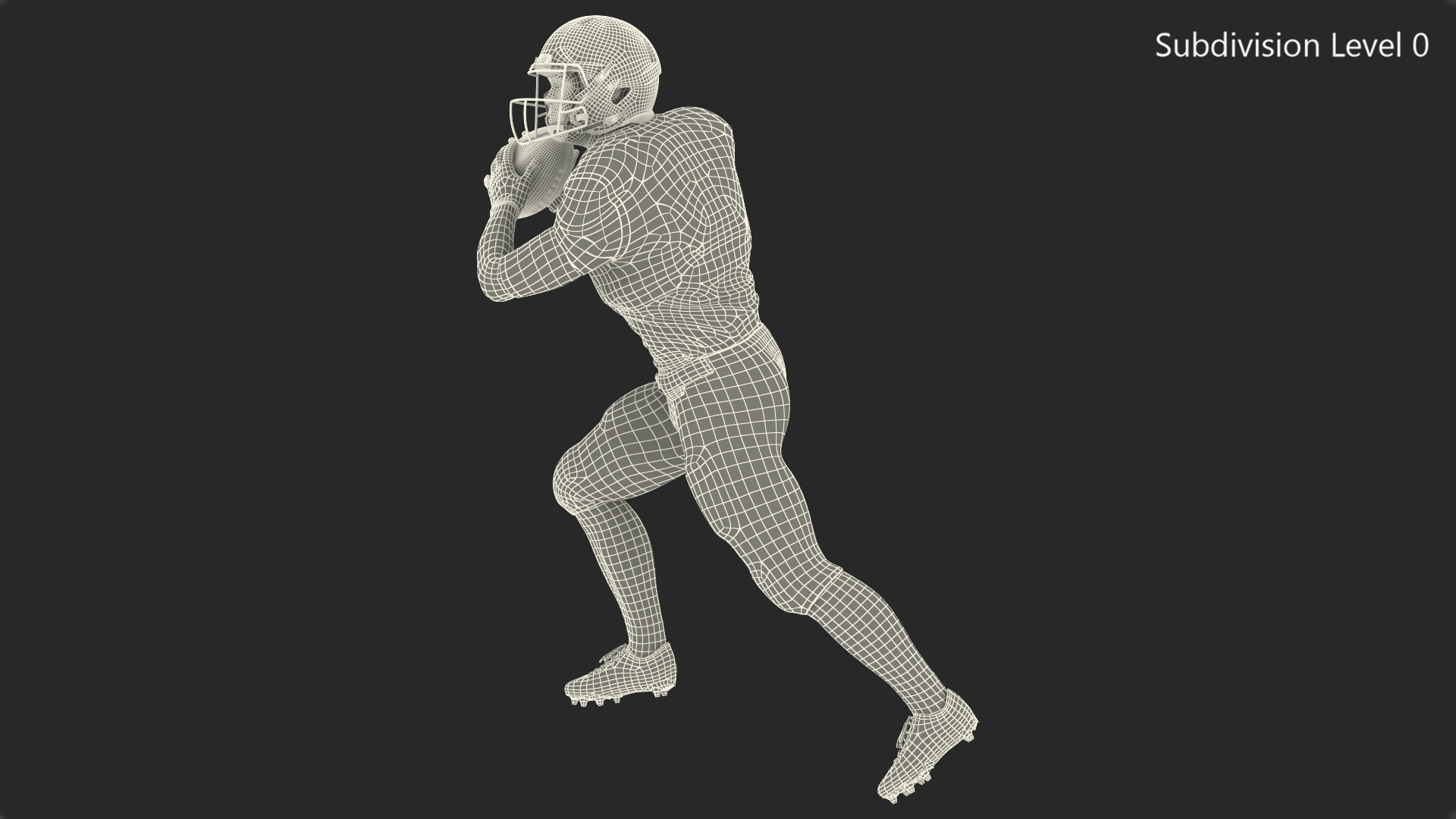 3D Carolina Panthers American Football Player Running The Ball Fur model