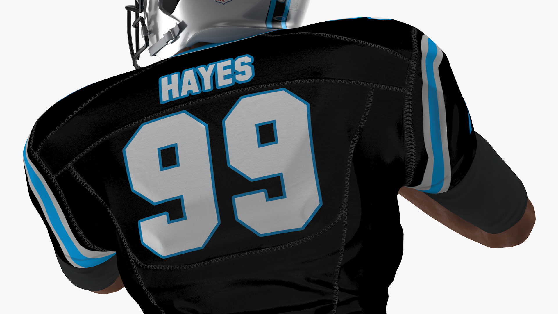 3D Carolina Panthers American Football Player Running The Ball Fur model