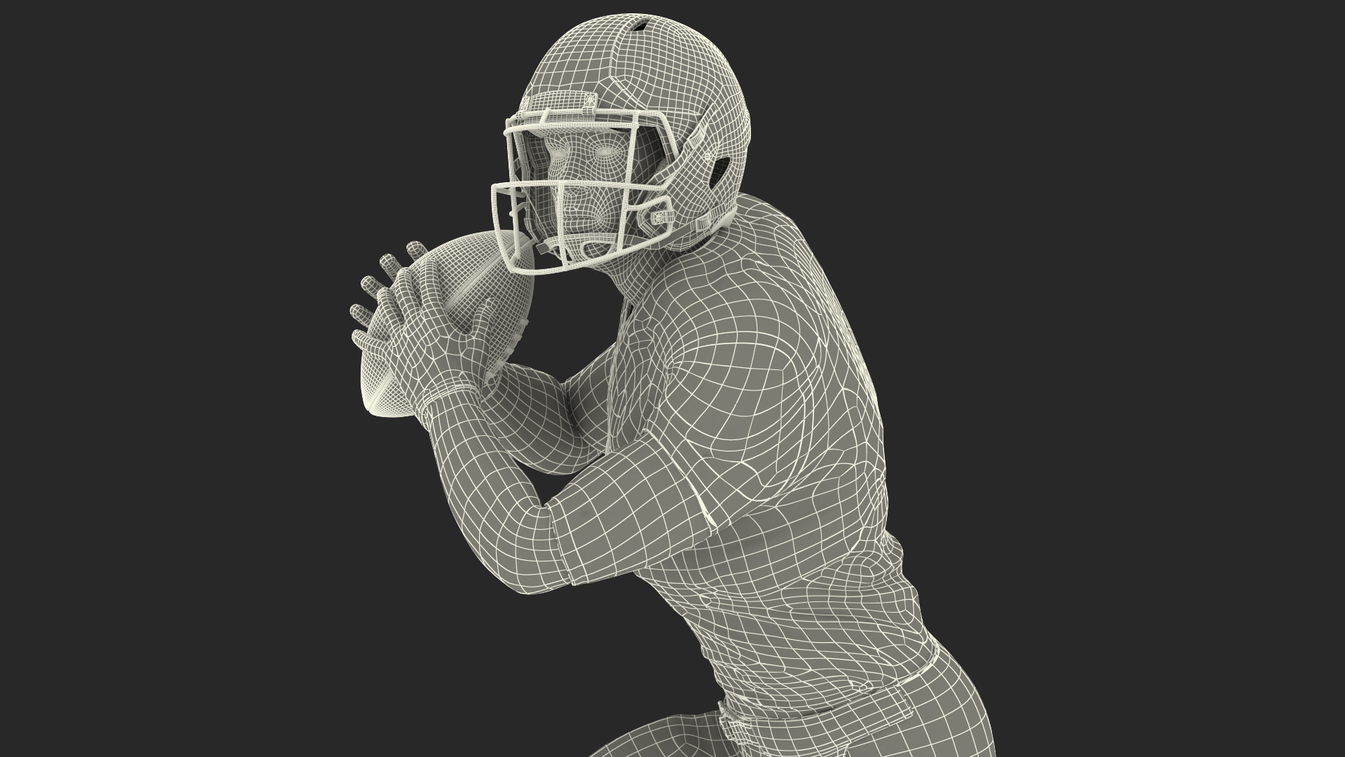3D Carolina Panthers American Football Player Running The Ball Fur model