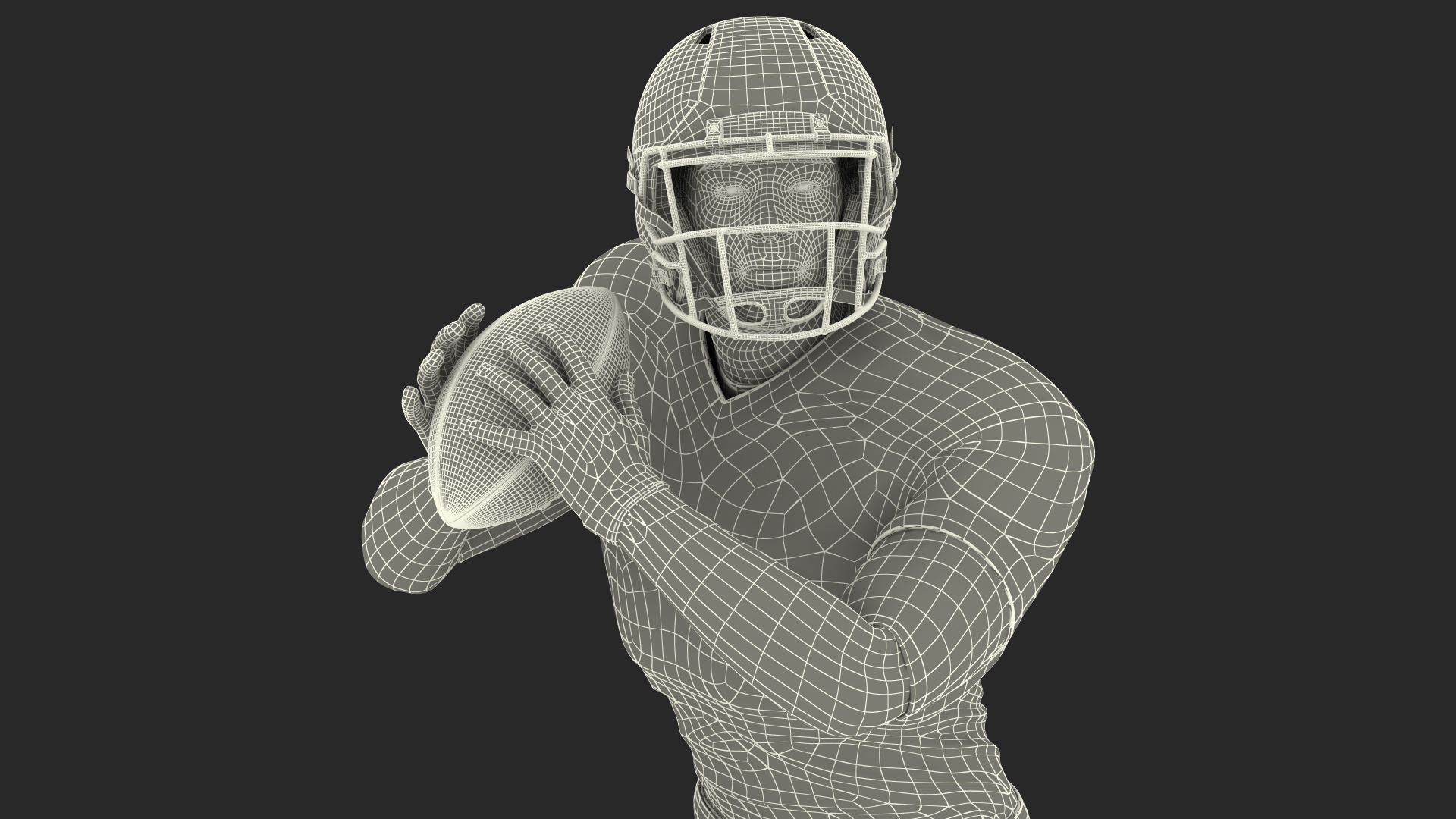 3D Carolina Panthers American Football Player Running The Ball Fur model