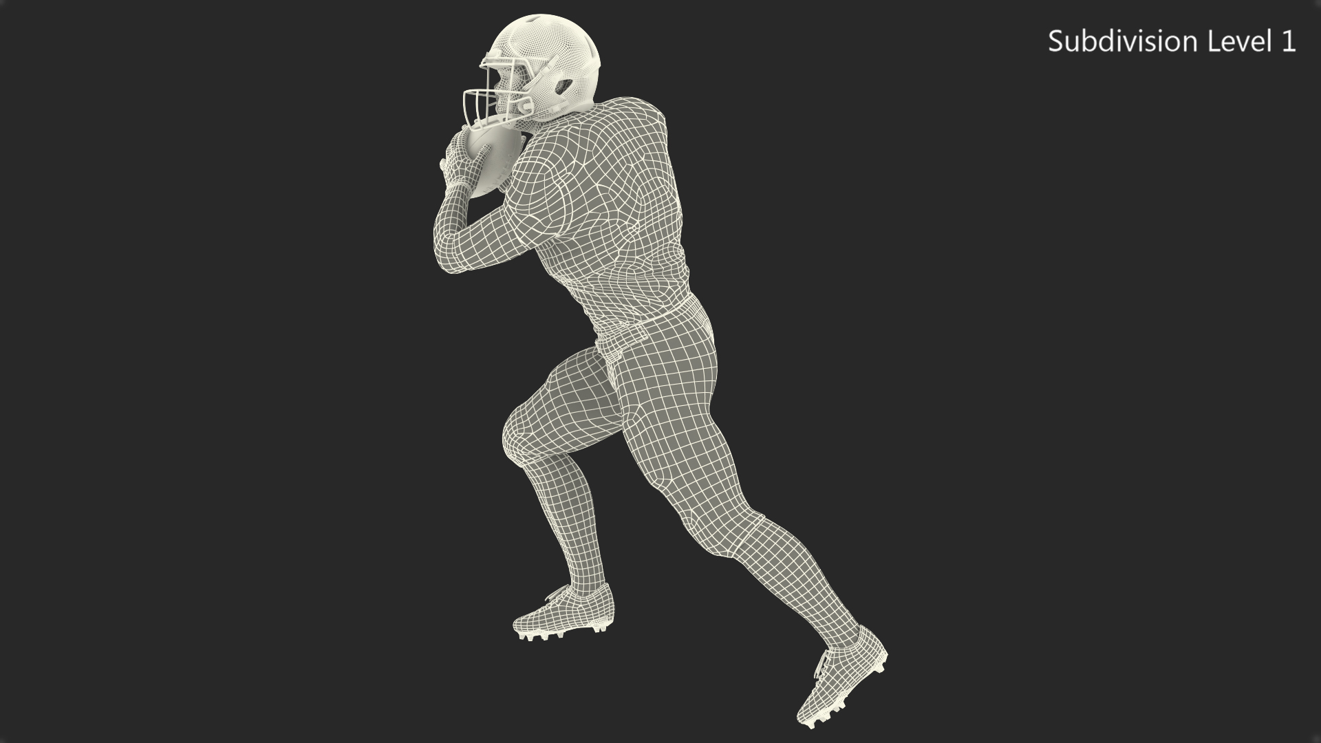 3D Carolina Panthers American Football Player Running The Ball Fur model