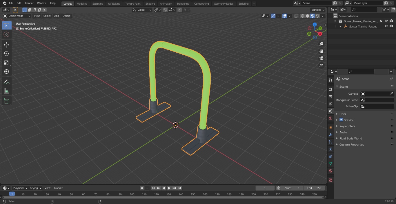 Soccer Training Passing Arc 3D