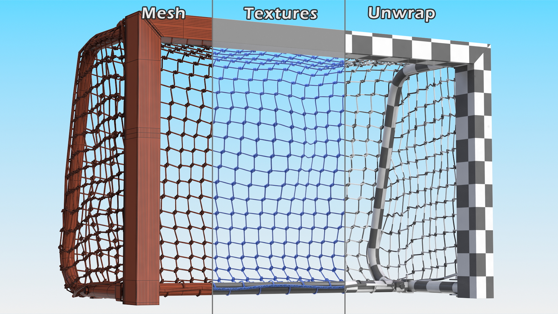 FORZA Mini Target Soccer Goal Blue 3D model