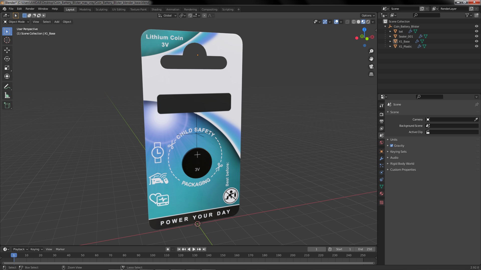 3D model Coin Battery Blister