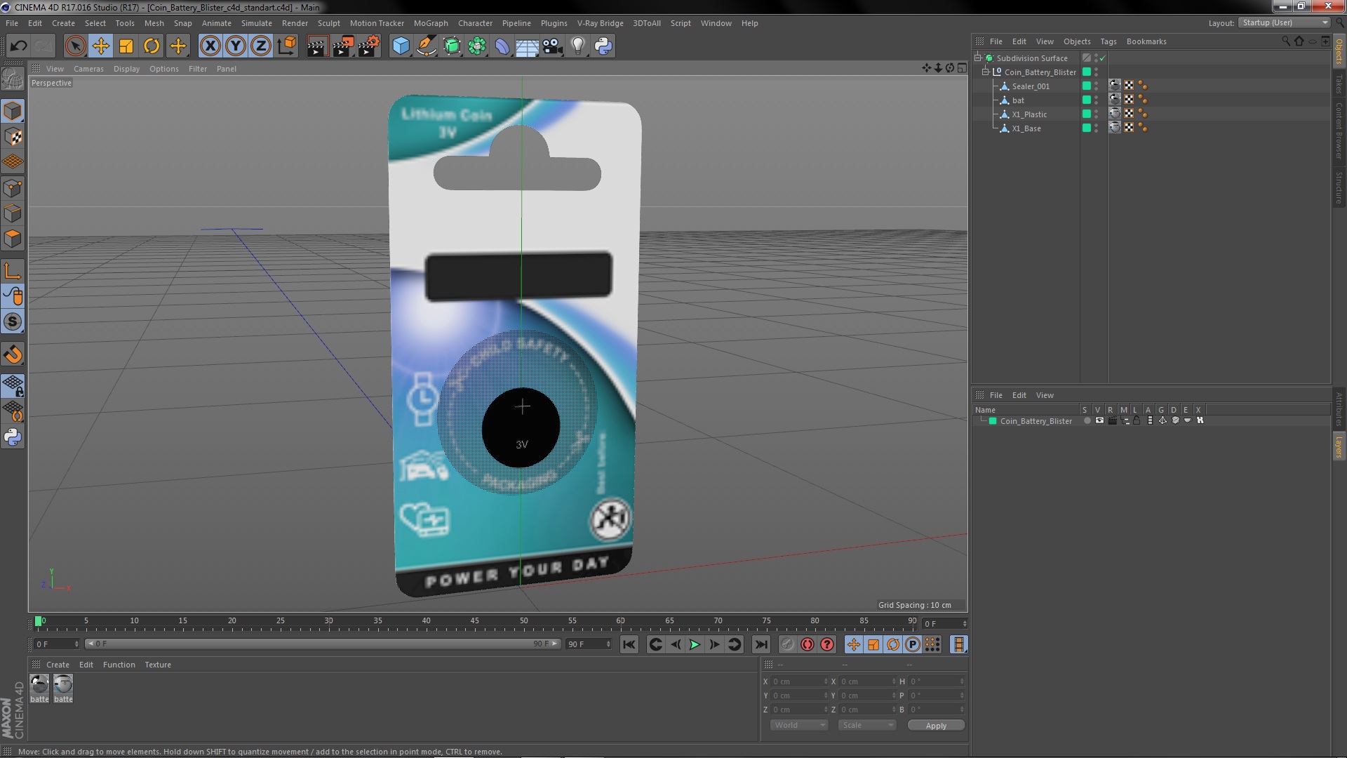 3D model Coin Battery Blister