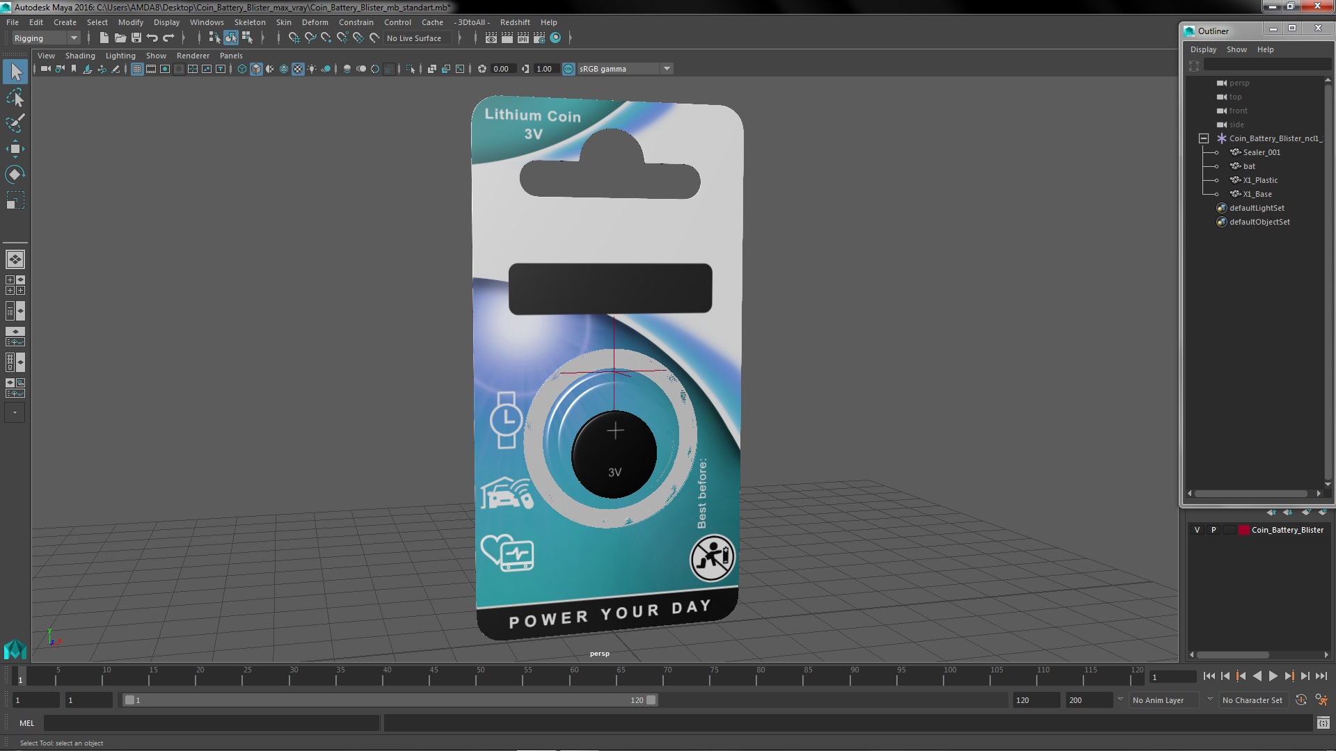 3D model Coin Battery Blister