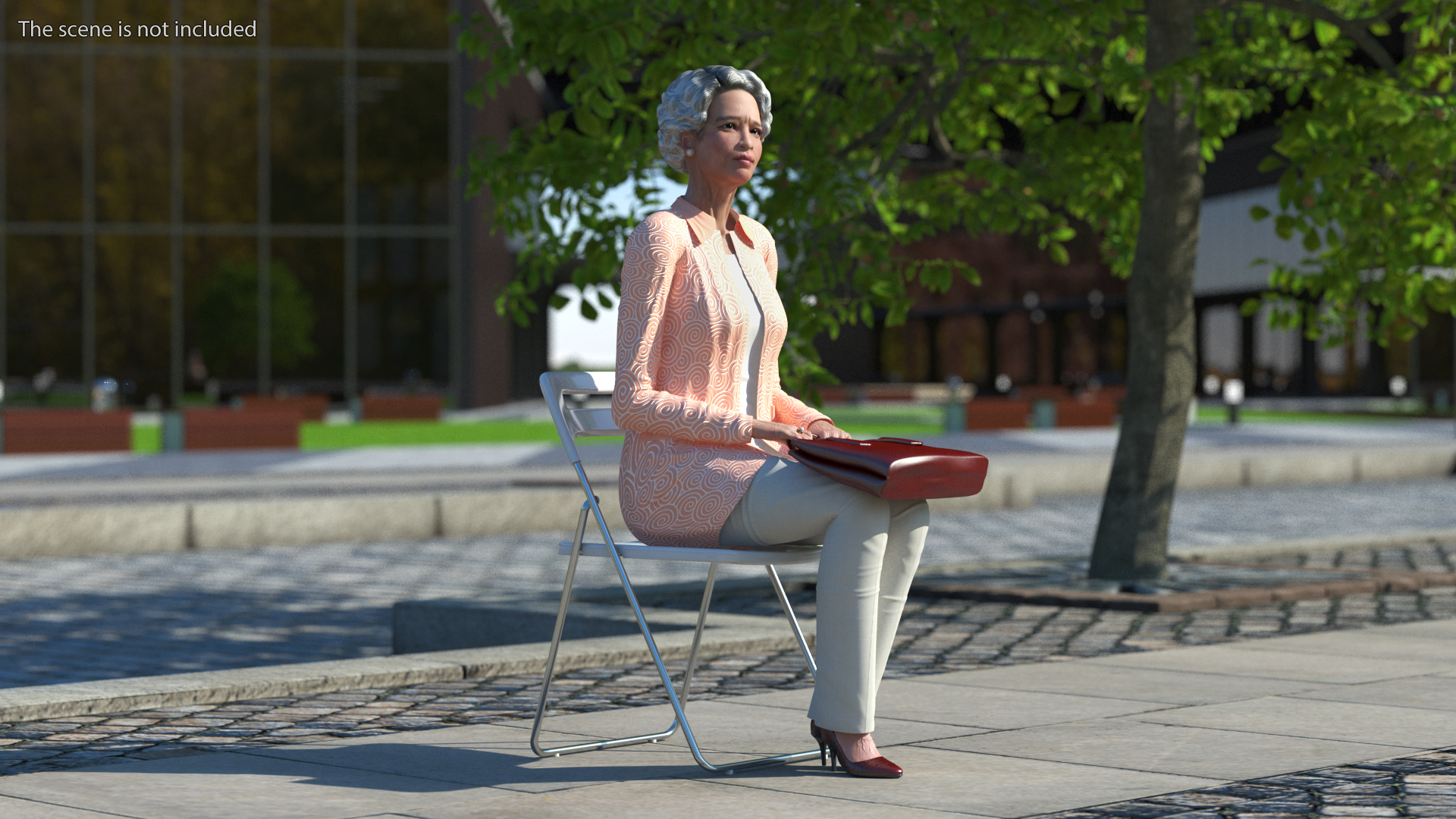 3D Korean Old Lady Everyday Style Sitting model