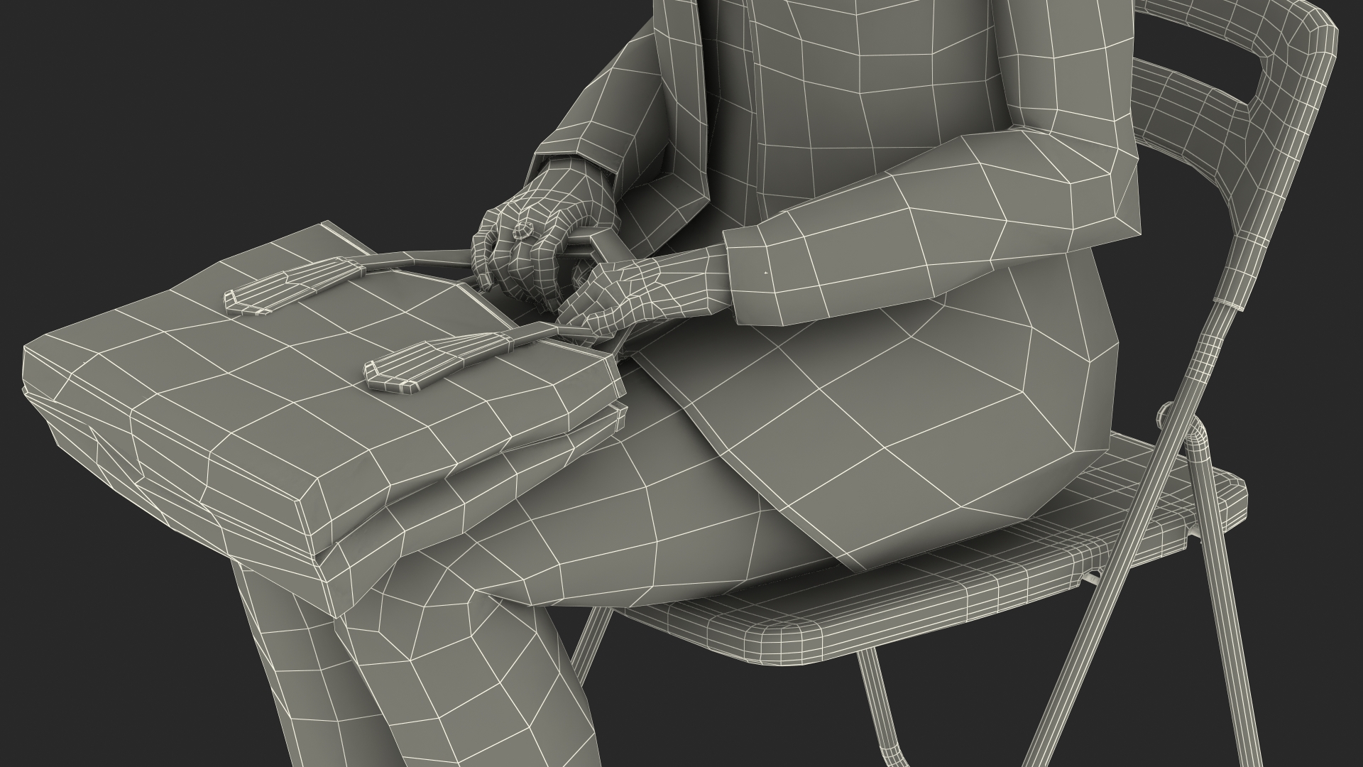 3D Korean Old Lady Everyday Style Sitting model
