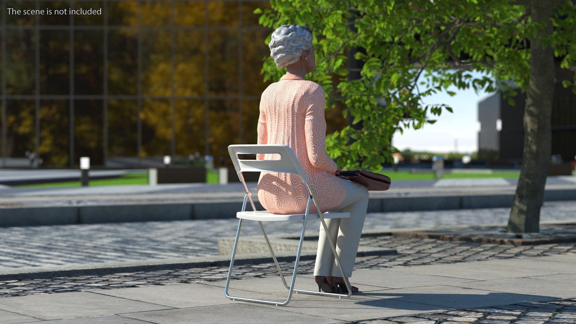 3D Korean Old Lady Everyday Style Sitting model