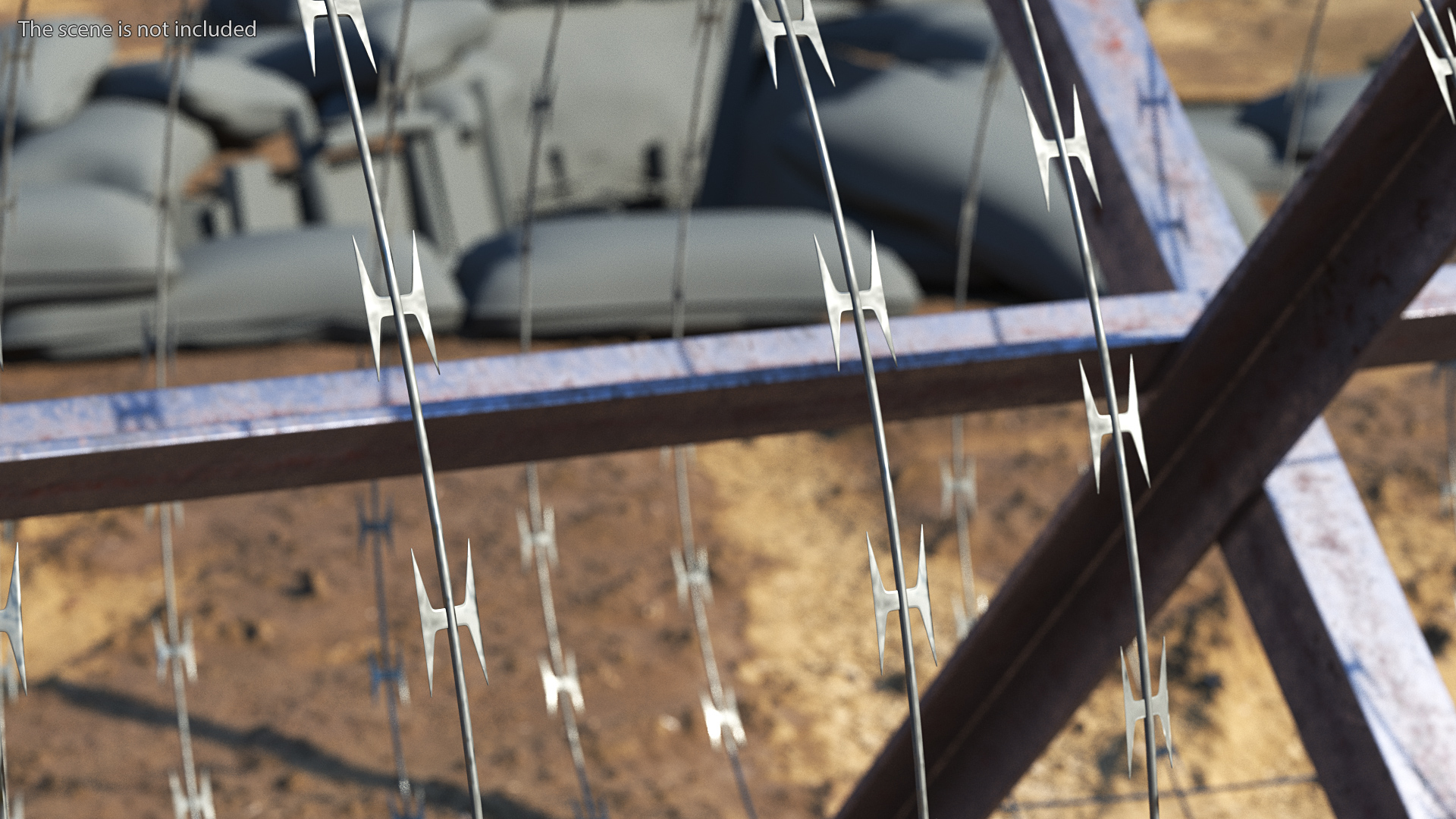 3D Razor Wire Coil Block