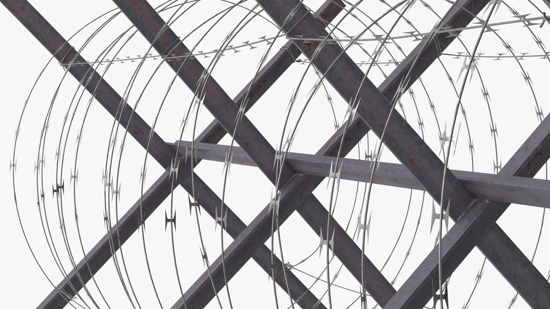 3D Razor Wire Coil Block