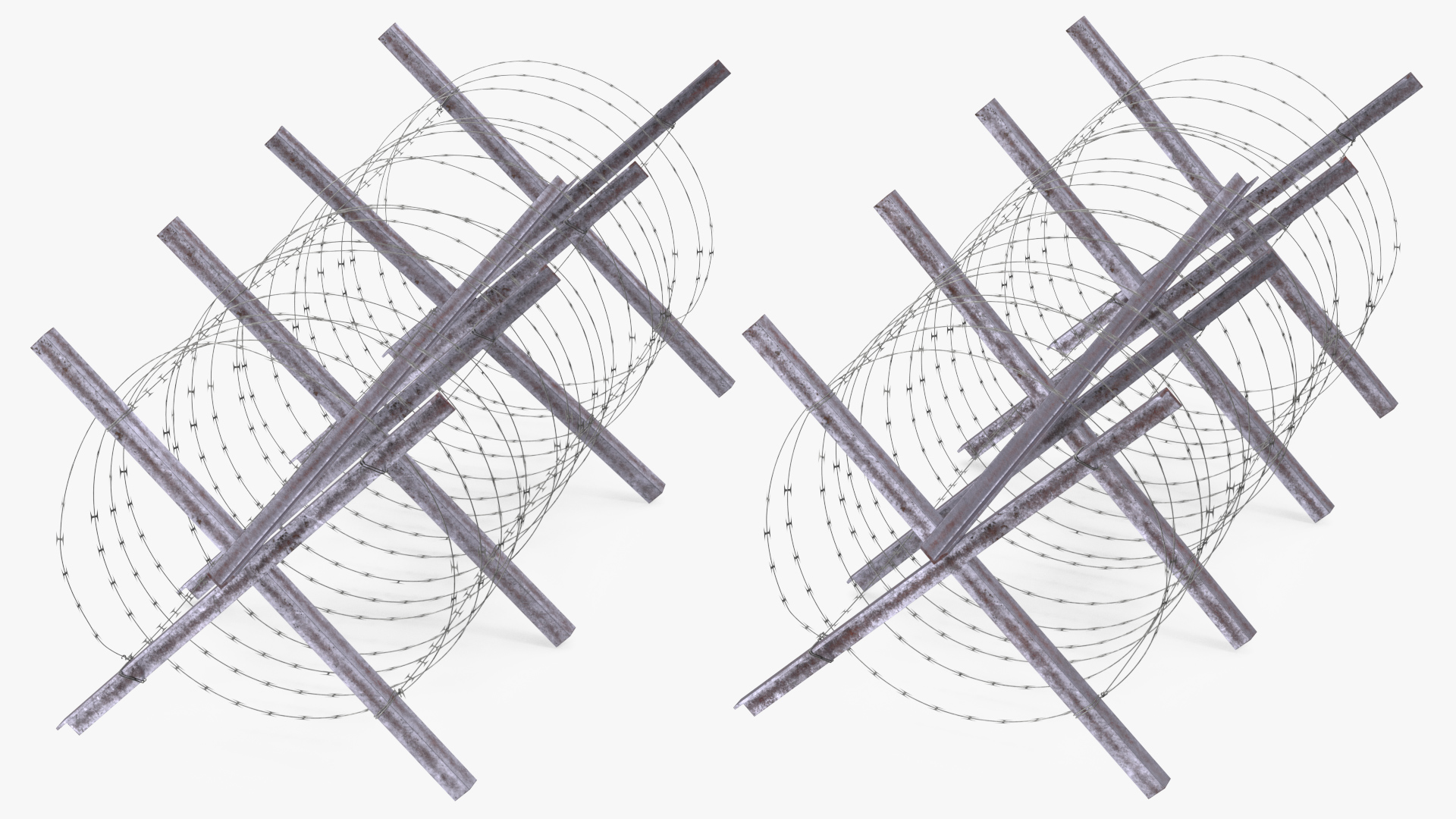 3D Razor Wire Coil Block