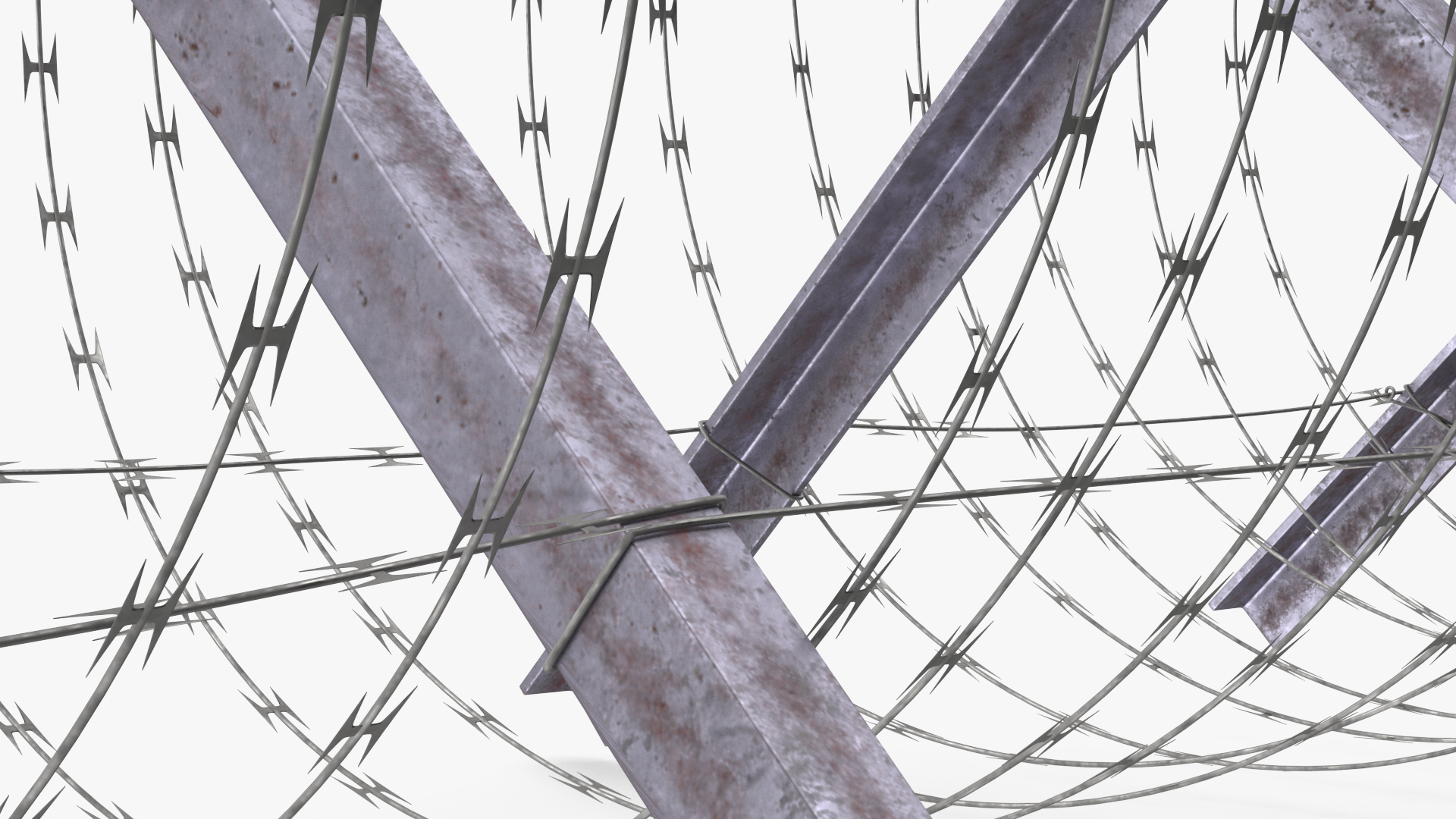 3D Razor Wire Coil Block