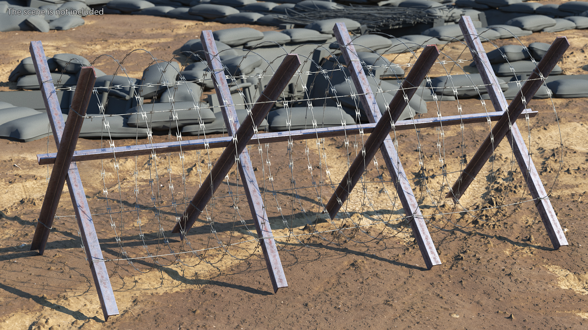 3D Razor Wire Coil Block