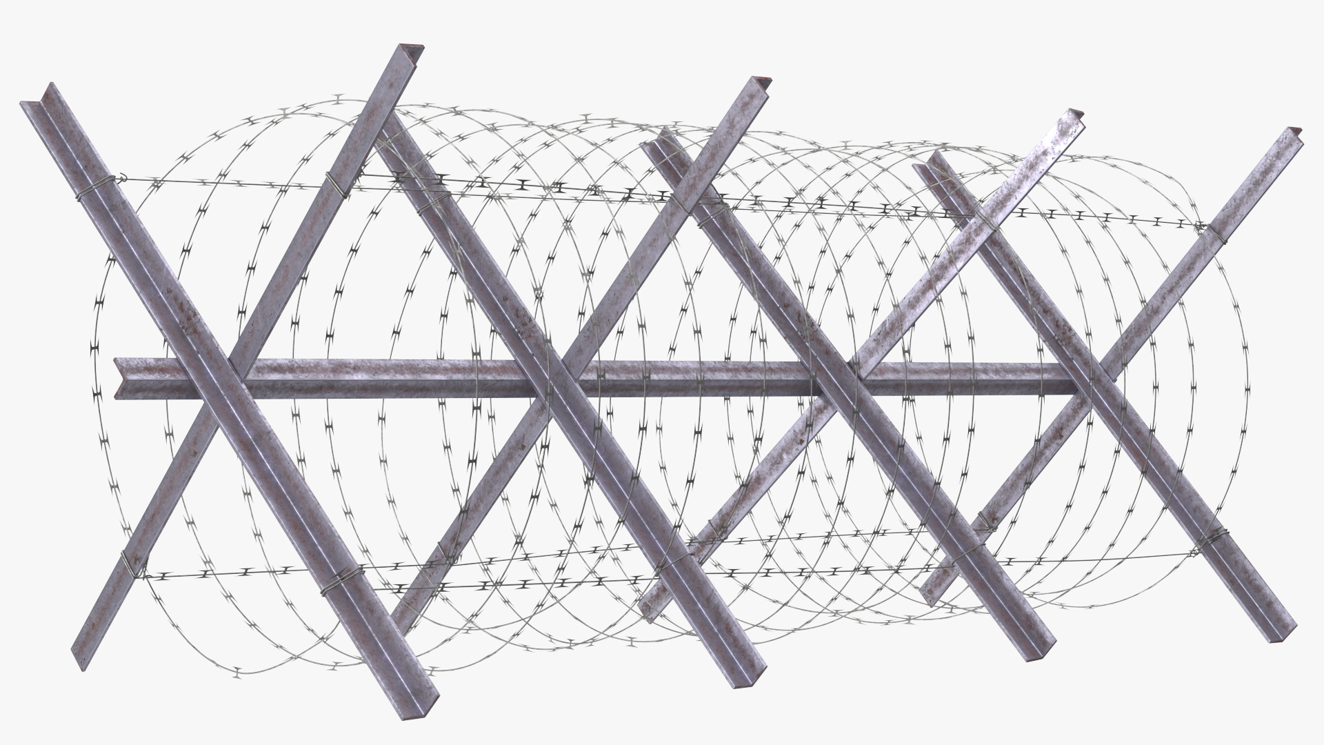3D Razor Wire Coil Block