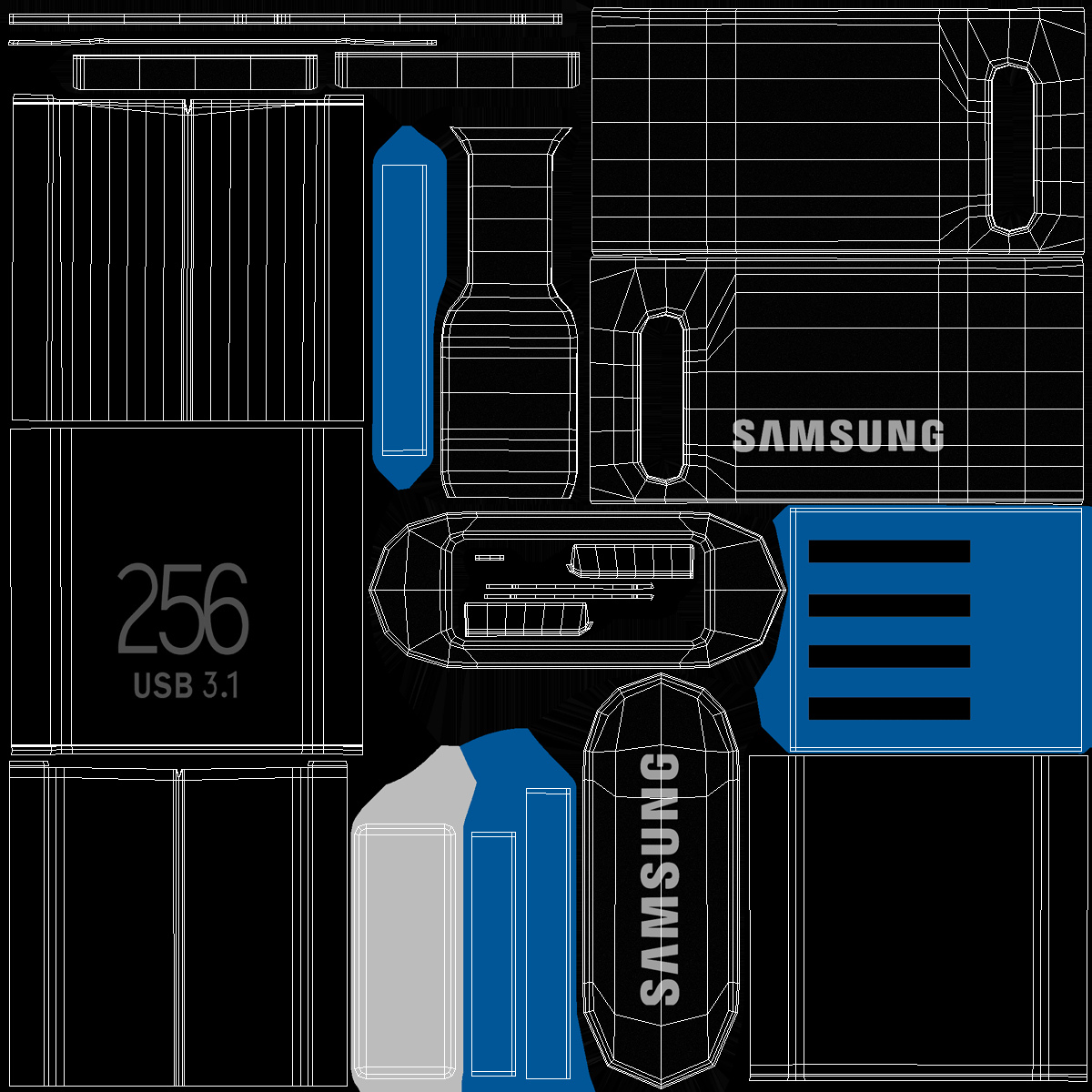 3D model Flash Drive Samsung 256Gb