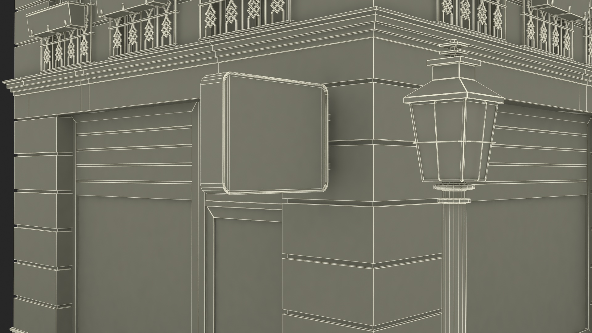 3D Small Bank Branch Building