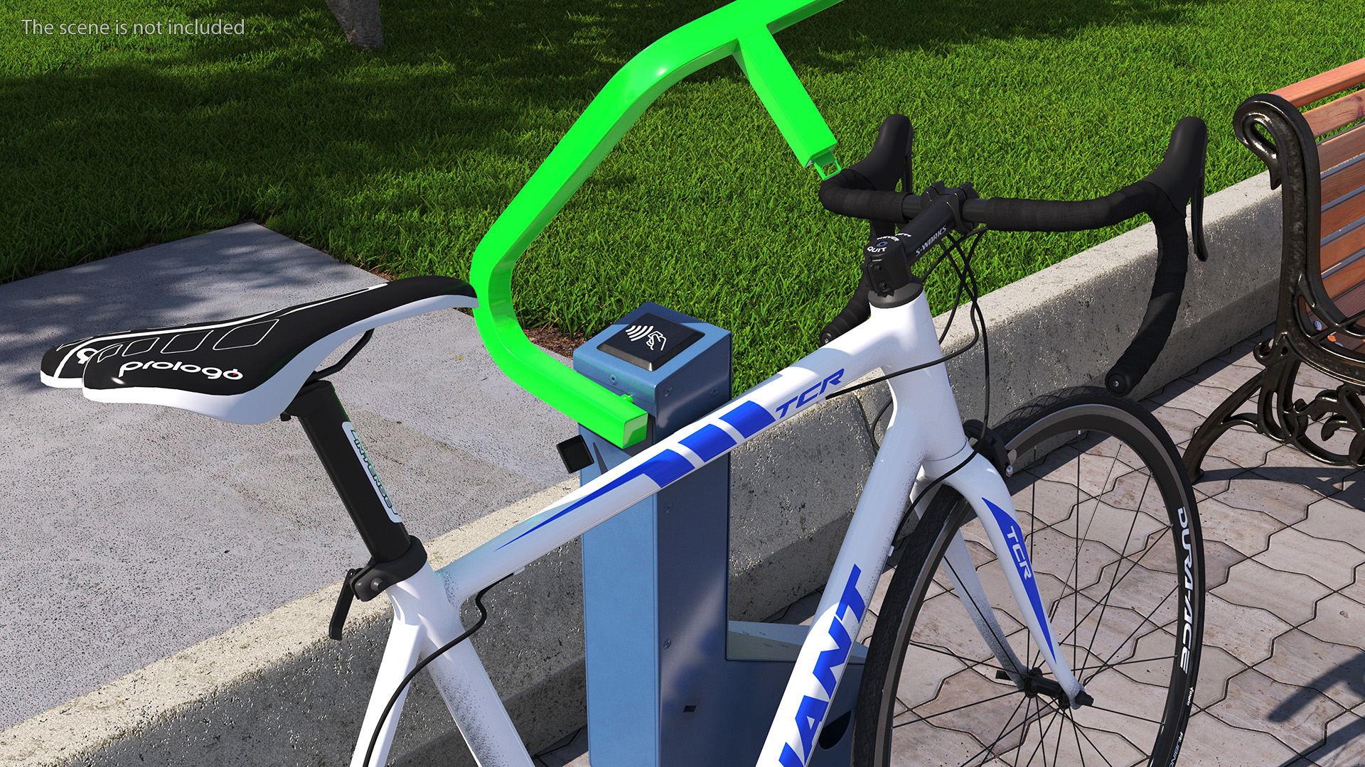 3D Road Bike Near Opened Bikeep Parking