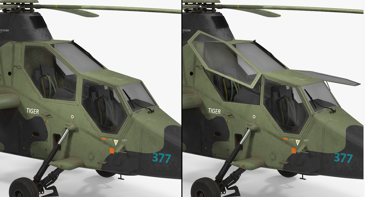 3D Eurocopter Tiger EC665 German Rigged