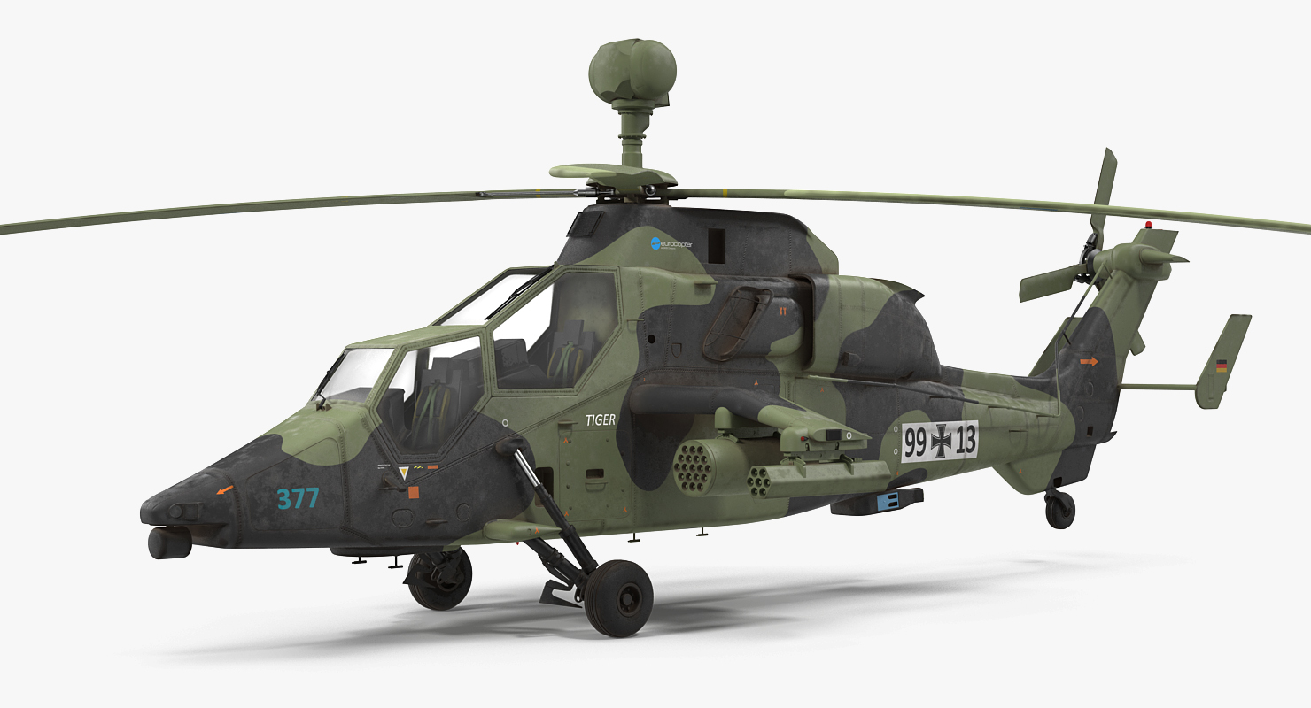 3D Eurocopter Tiger EC665 German Rigged