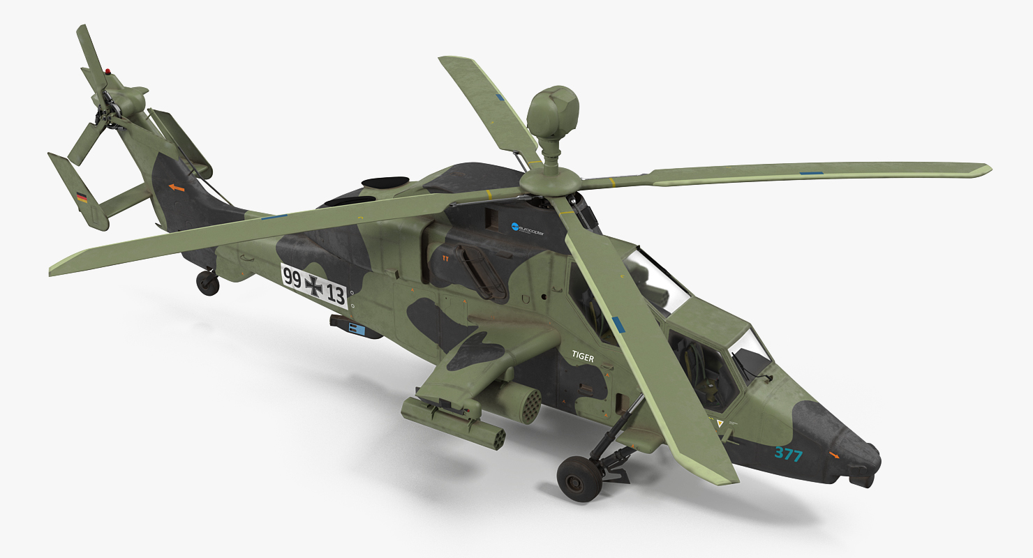 3D Eurocopter Tiger EC665 German Rigged
