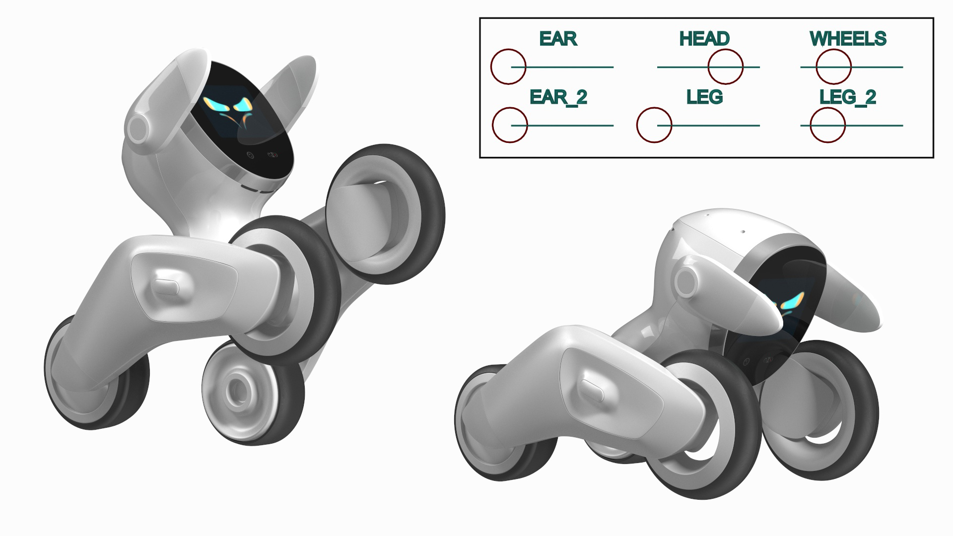 Loona Smart Petbot Robot Toy Rigged for Cinema 4D 3D model