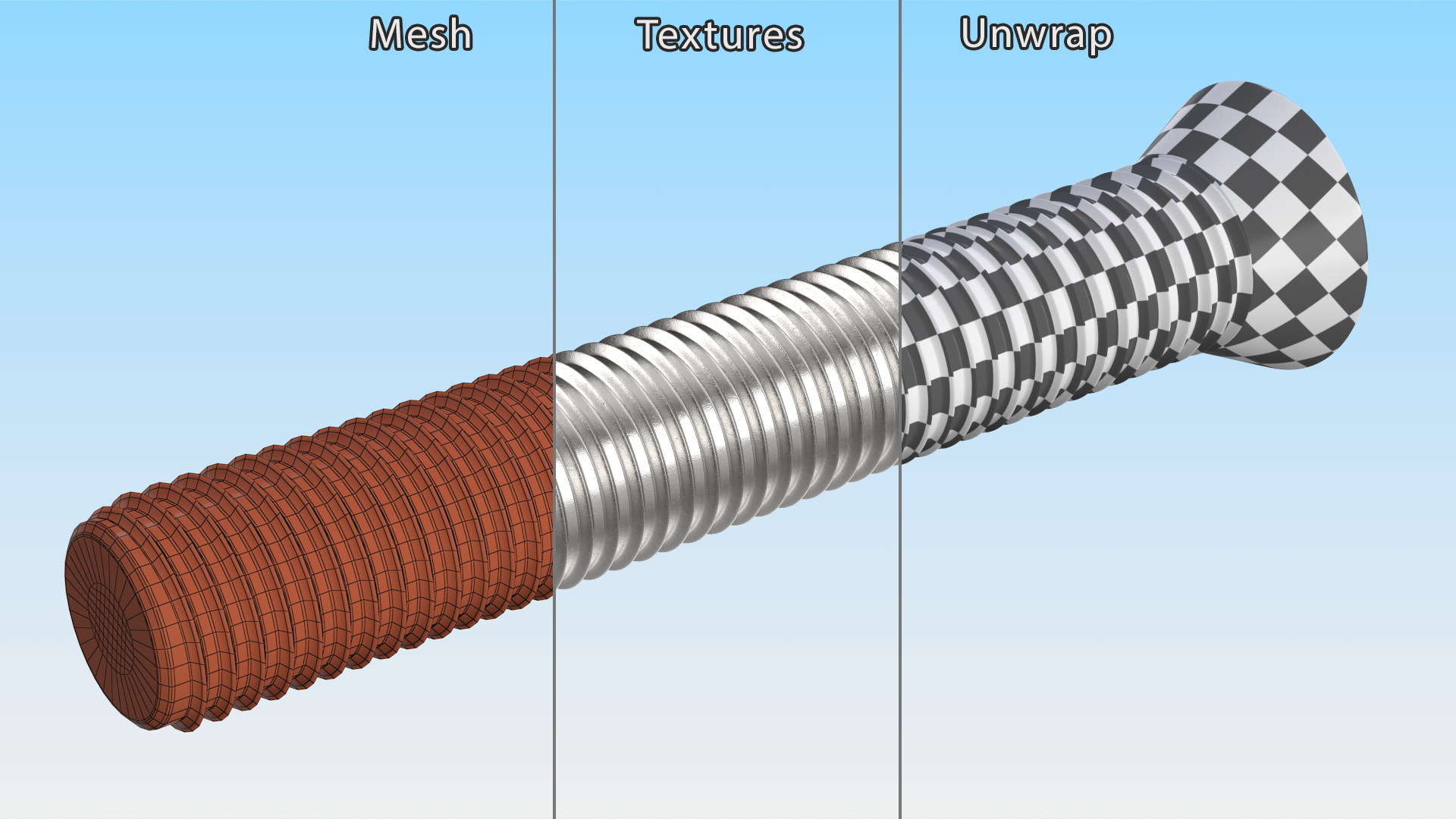 3D Machine Screw model