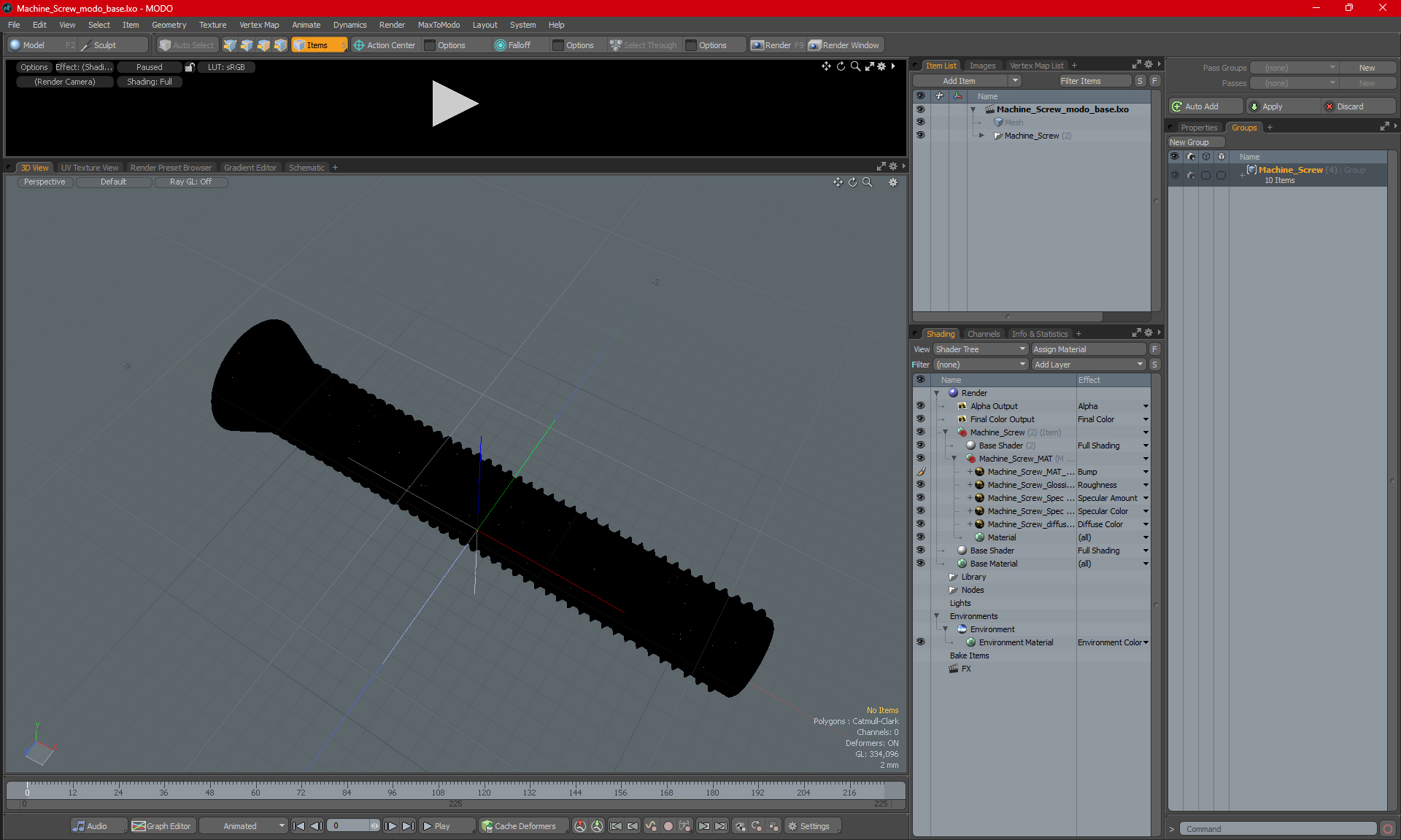 3D Machine Screw model