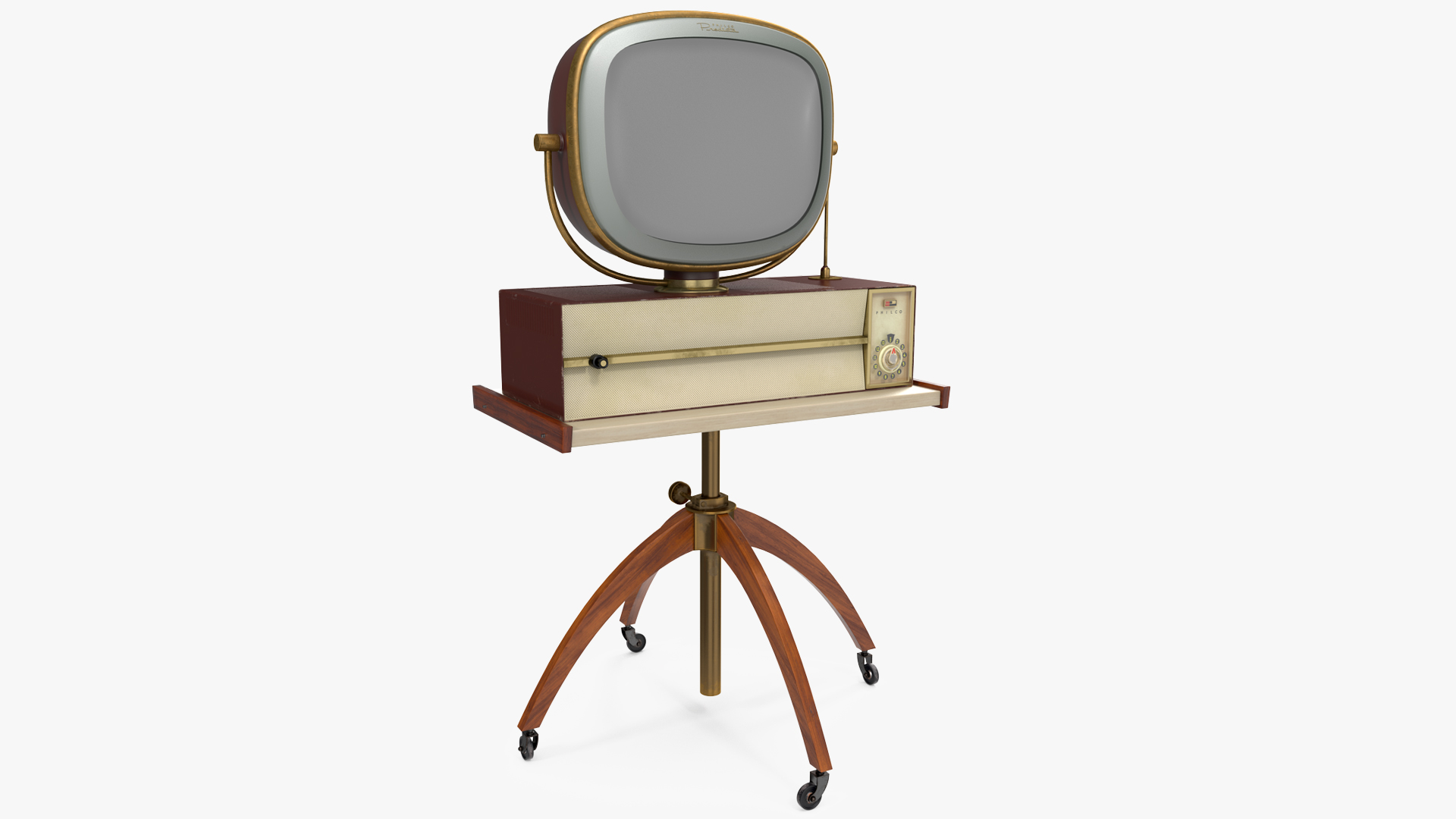 3D Retro 1959 Philco Predicta Princess Swivel TV with Stand