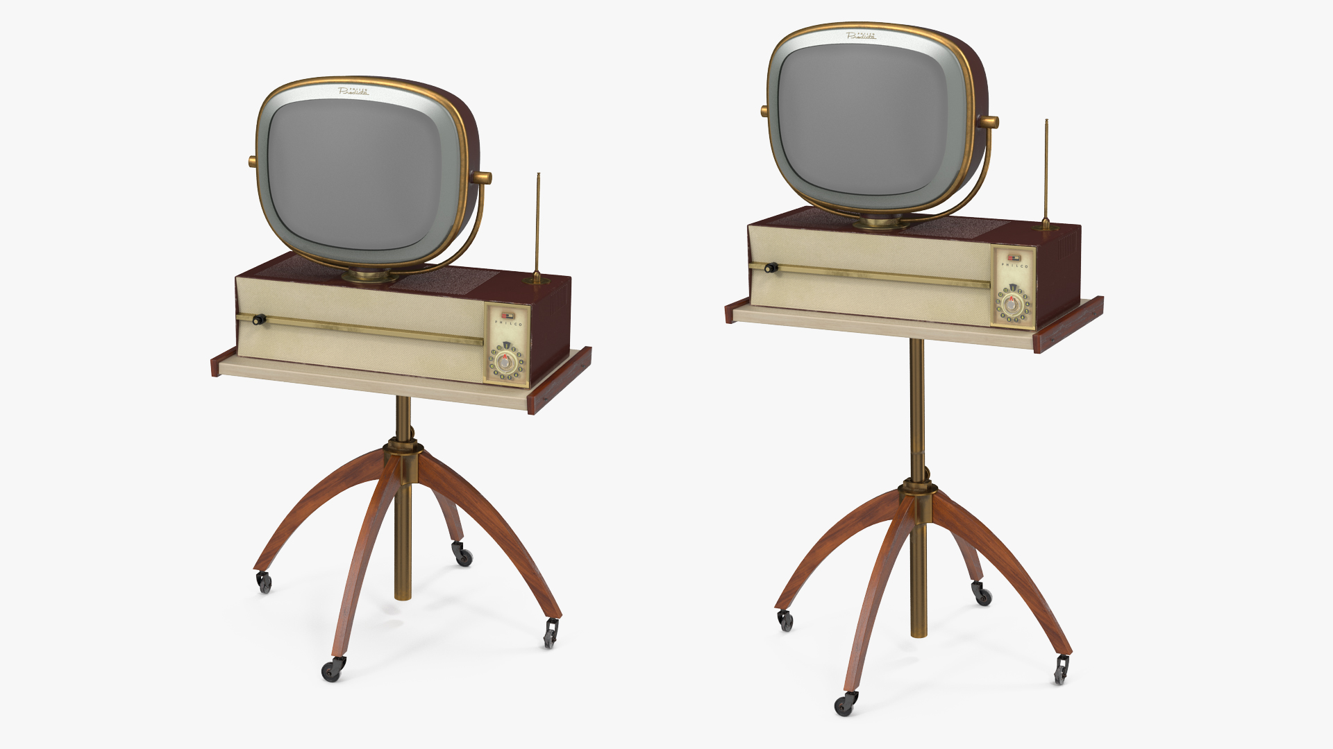 3D Retro 1959 Philco Predicta Princess Swivel TV with Stand