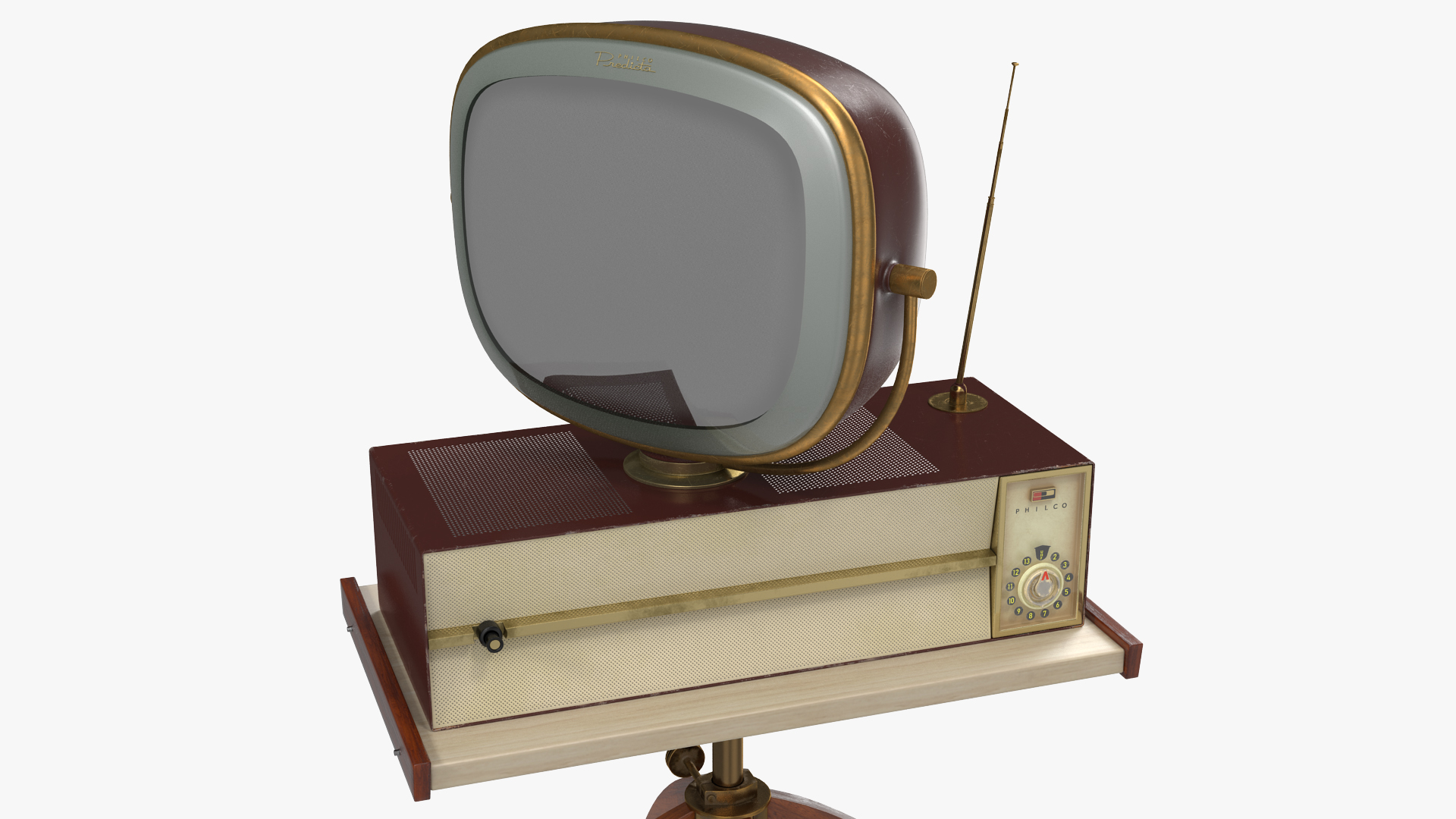 3D Retro 1959 Philco Predicta Princess Swivel TV with Stand