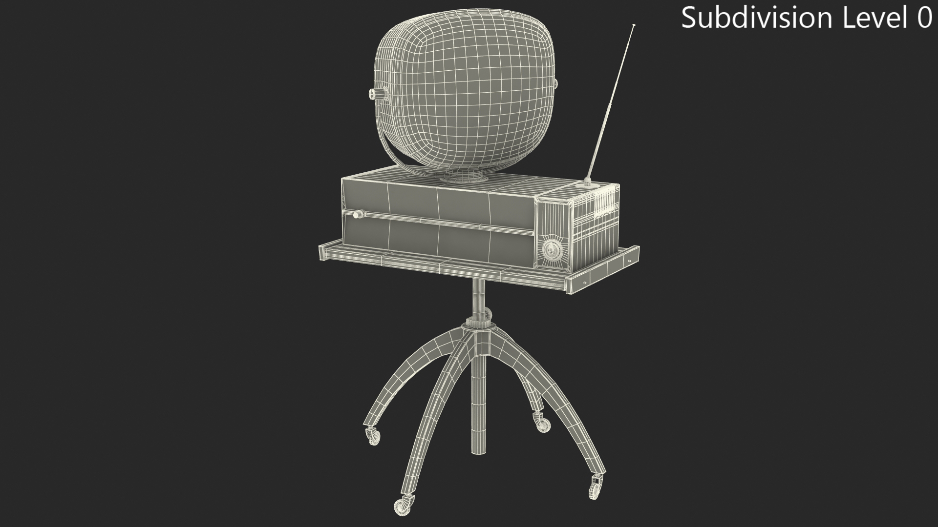 3D Retro 1959 Philco Predicta Princess Swivel TV with Stand