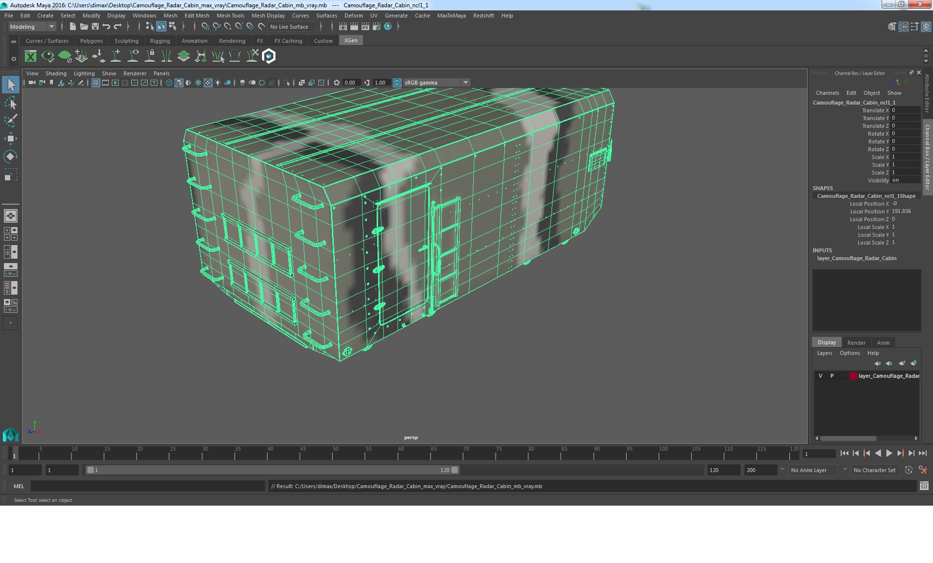 Camouflage Radar Cabin 3D